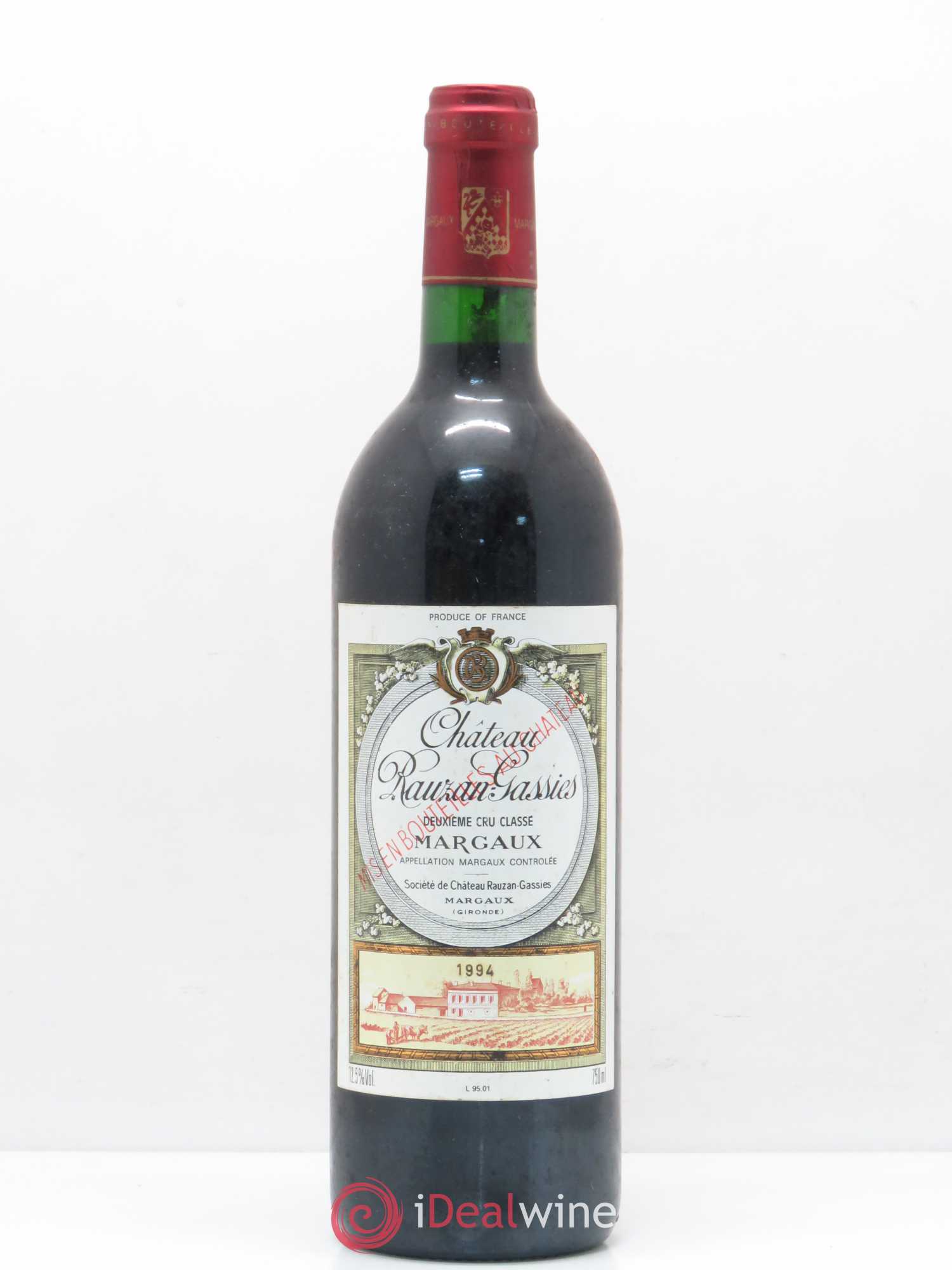 Château Rauzan-Gassies 2ème Grand Cru Classé 1994 - Lot de 1 bouteille - 0