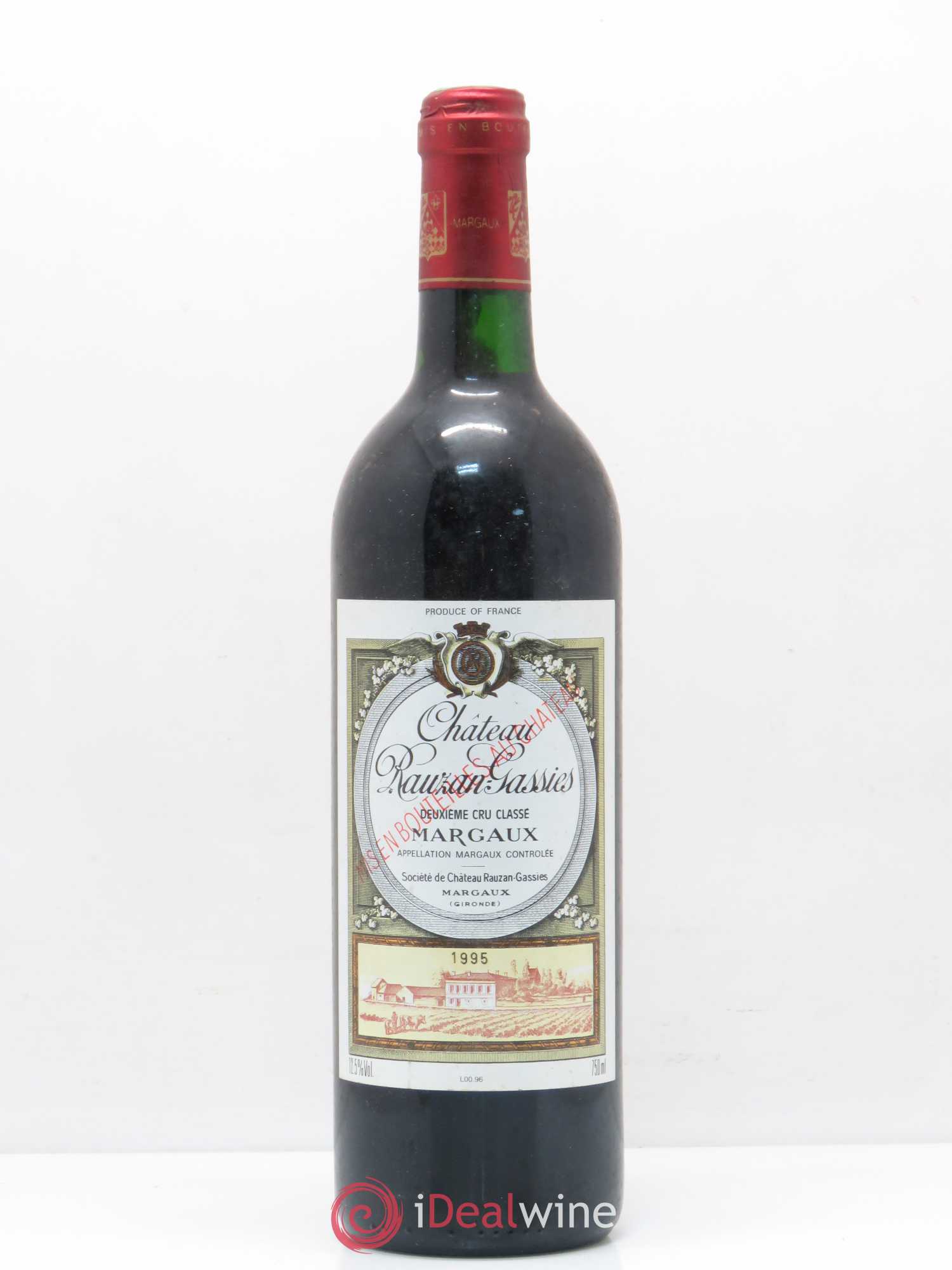Château Rauzan-Gassies 2ème Grand Cru Classé 1995 - Lot de 1 bouteille - 0
