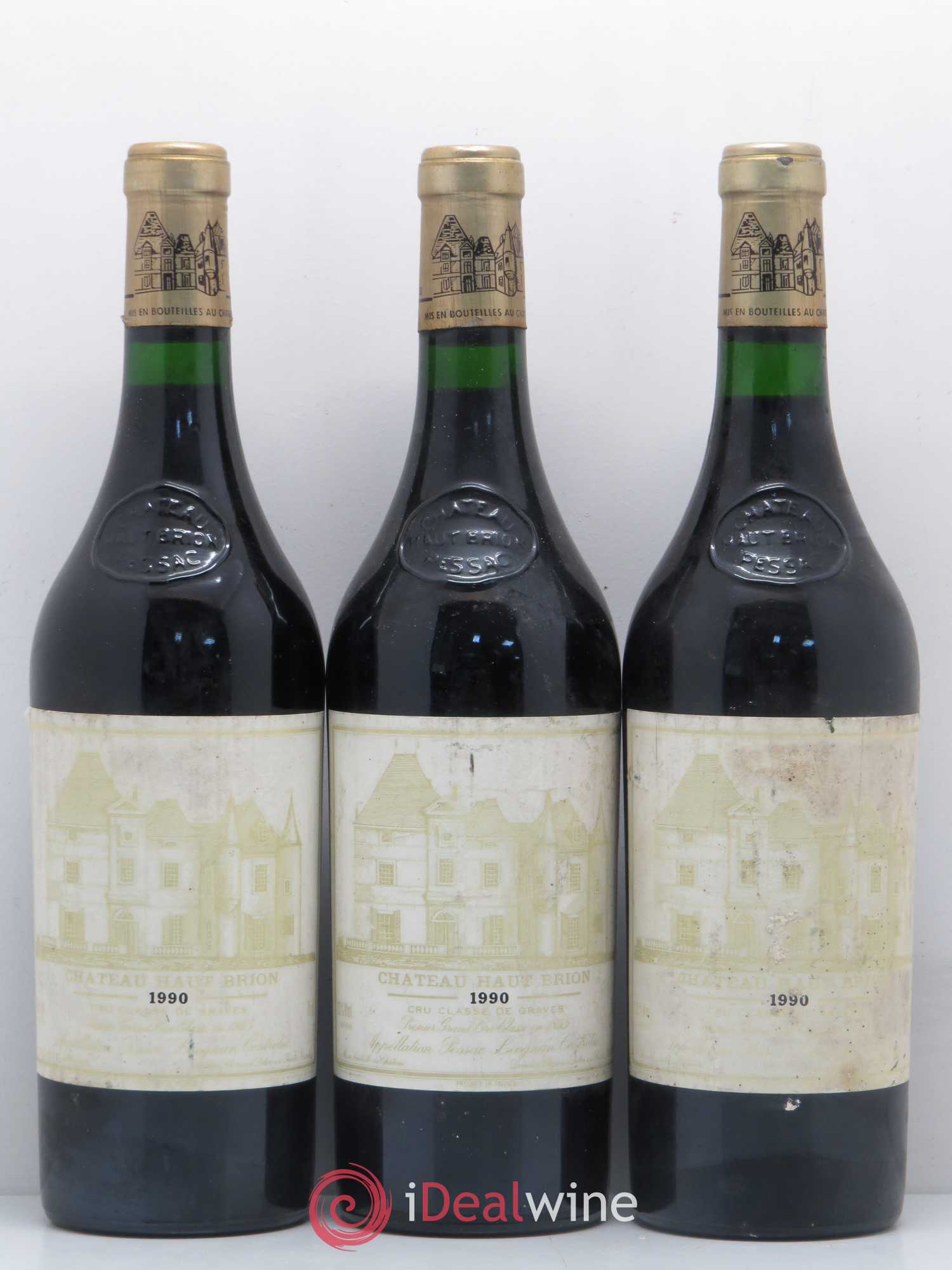 Château Haut Brion 1er Grand Cru Classé 1990 - Lot de 3 bouteilles - 0