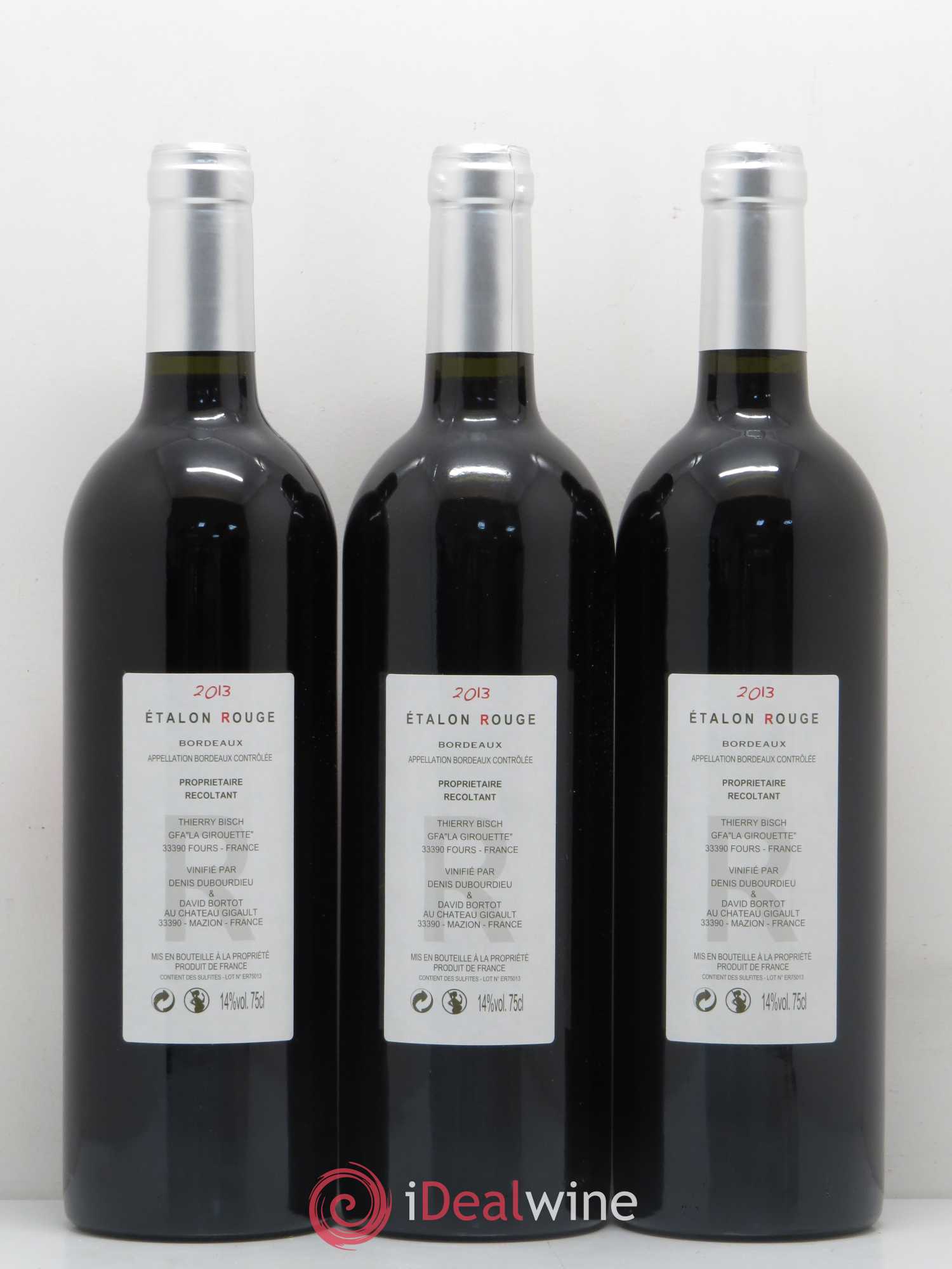 Bordeaux Etalon rouge 2013 - Posten von 6 Flaschen - 2
