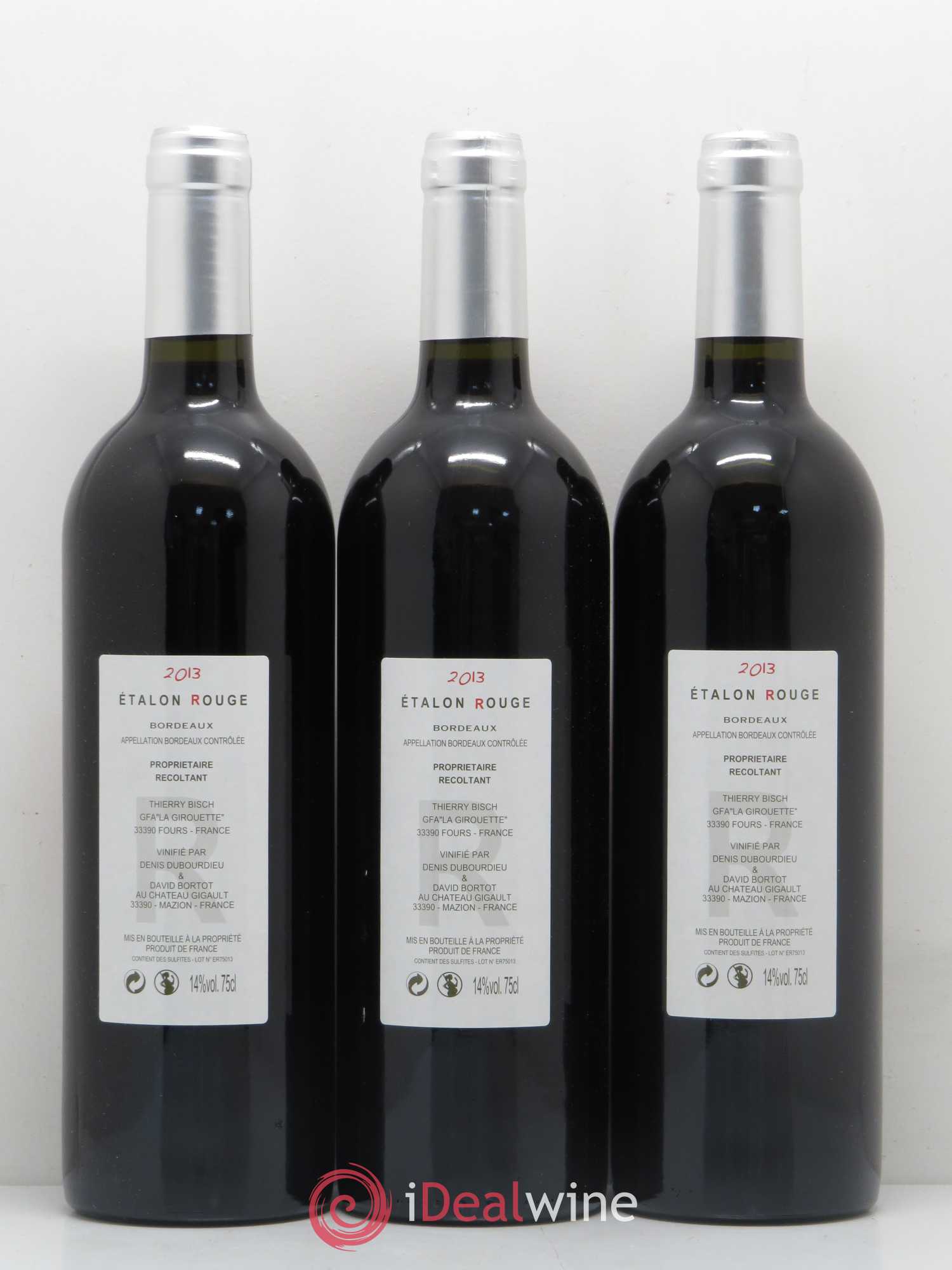 Bordeaux Etalon rouge 2013 - Lot de 6 bouteilles - 2