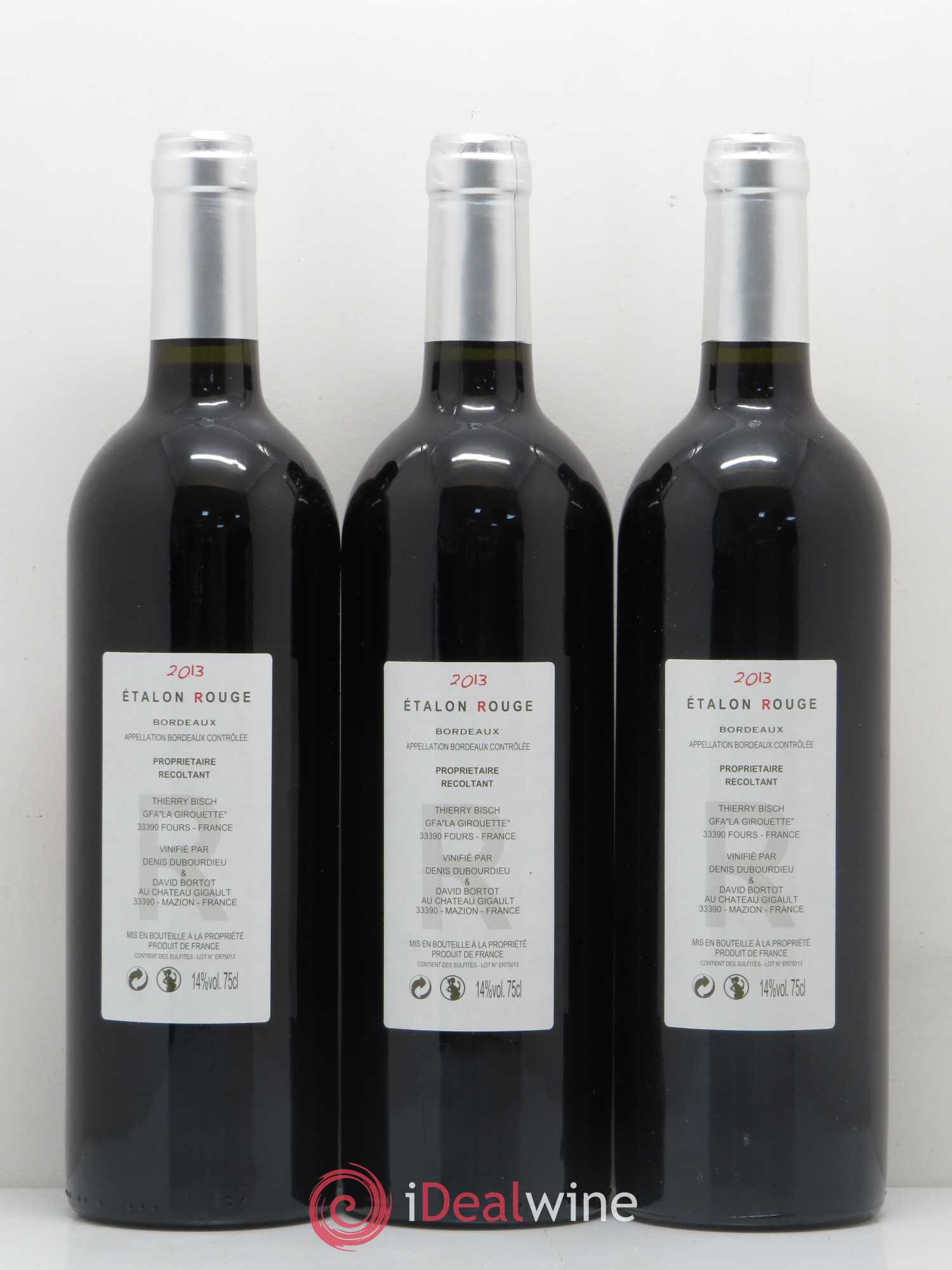 Bordeaux Etalon rouge 2013 - Lot de 6 bouteilles - 4
