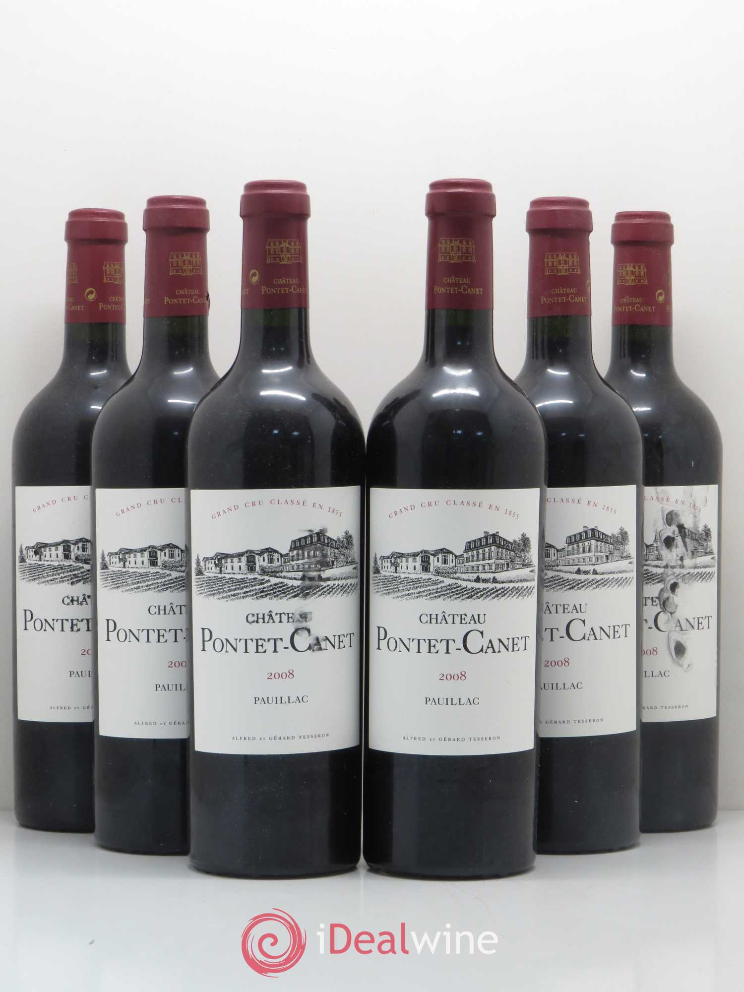 Château Pontet Canet 5ème Grand Cru Classé 2008 - Lot de 6 bouteilles - 0