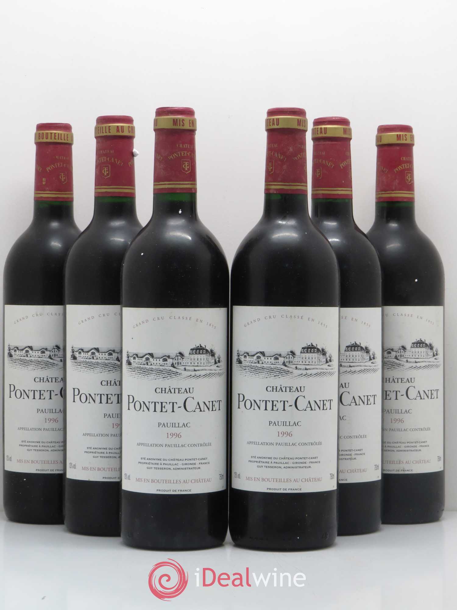Château Pontet Canet 5ème Grand Cru Classé 1996 - Lot de 6 bouteilles - 0