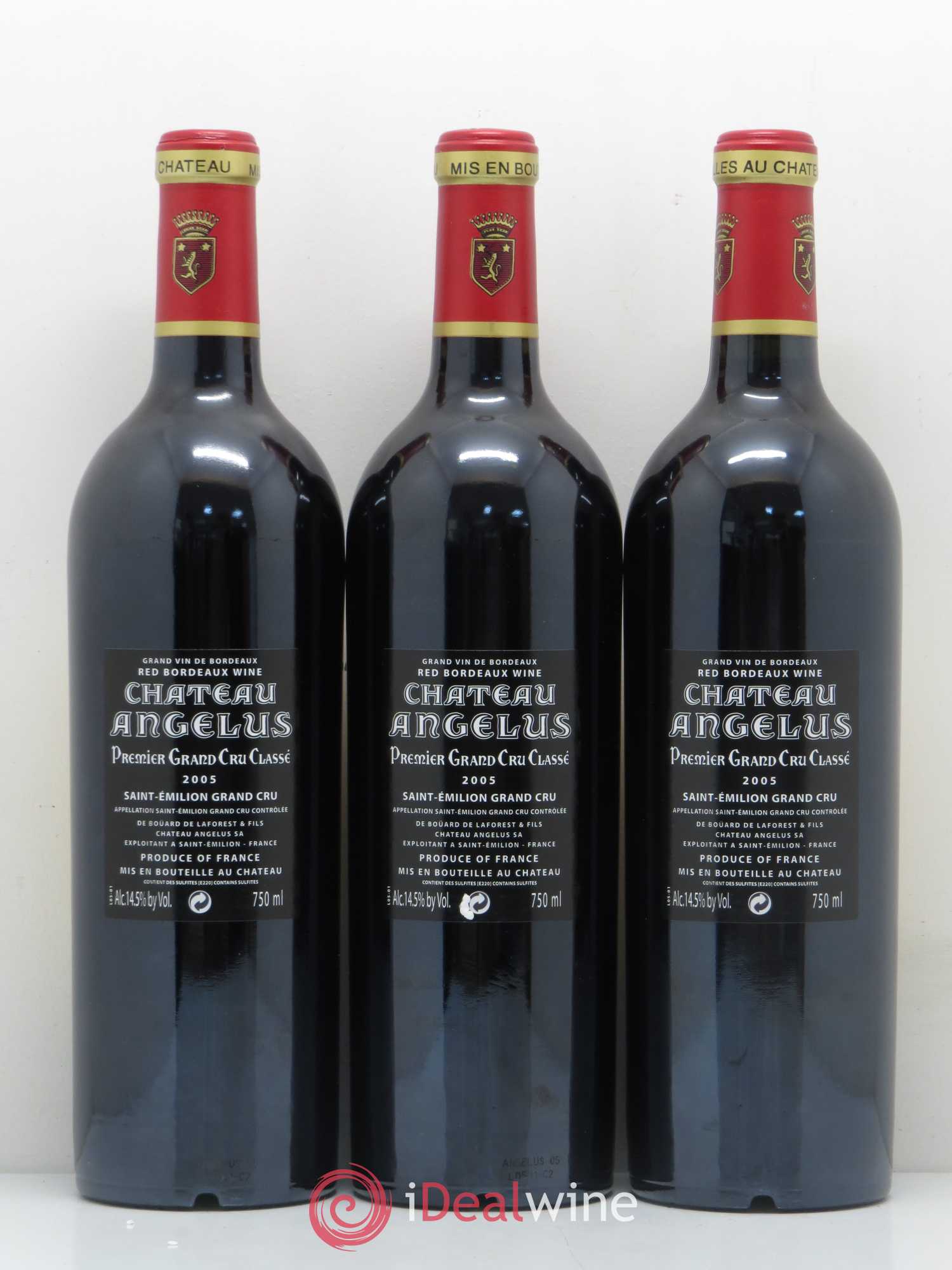 Château Angélus 1er Grand Cru Classé A 2005 - Lot de 3 bouteilles - 1