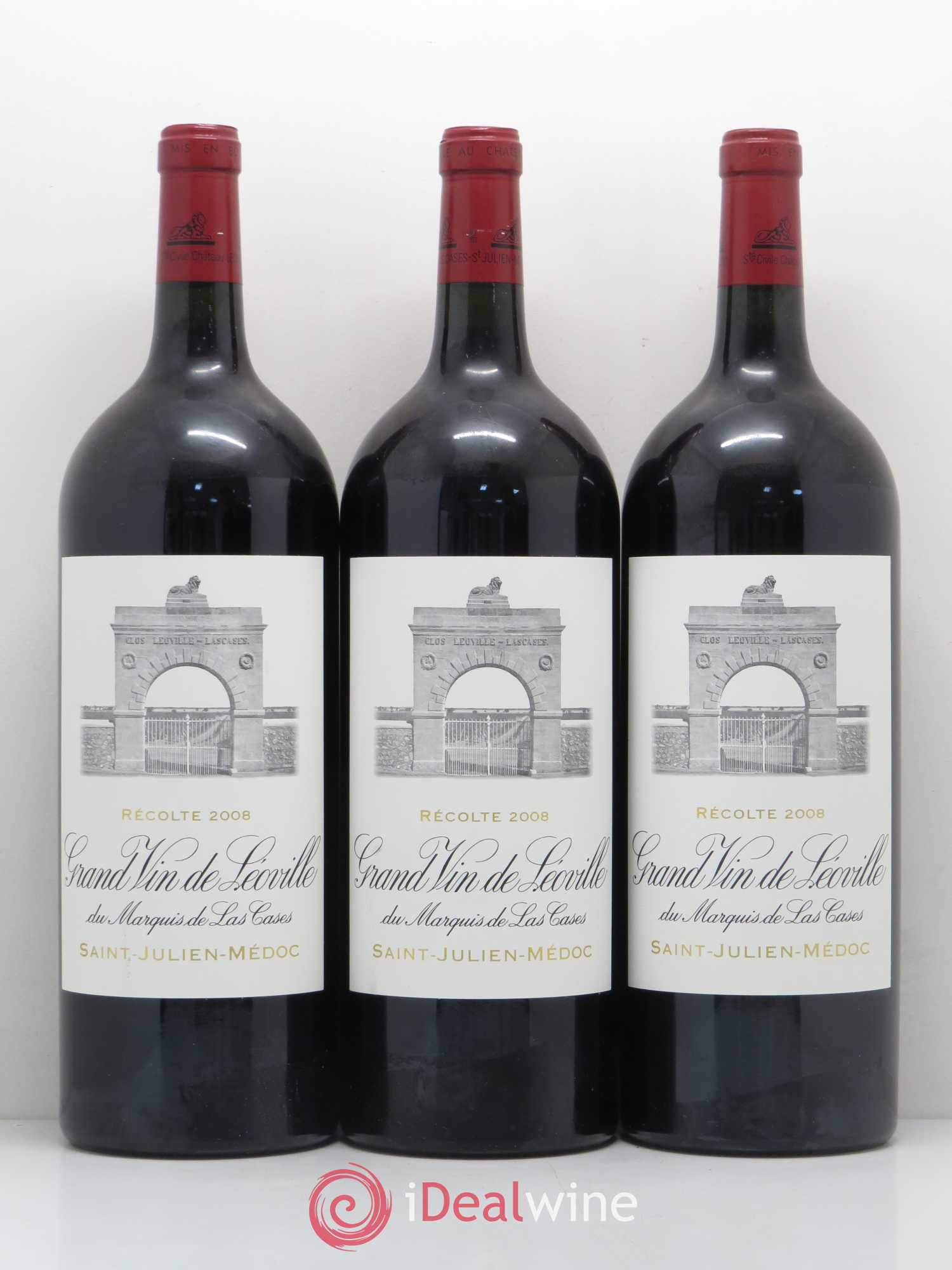 Château Léoville Las Cases 2ème Grand Cru Classé 2008 - Lot de 3 magnums - 0