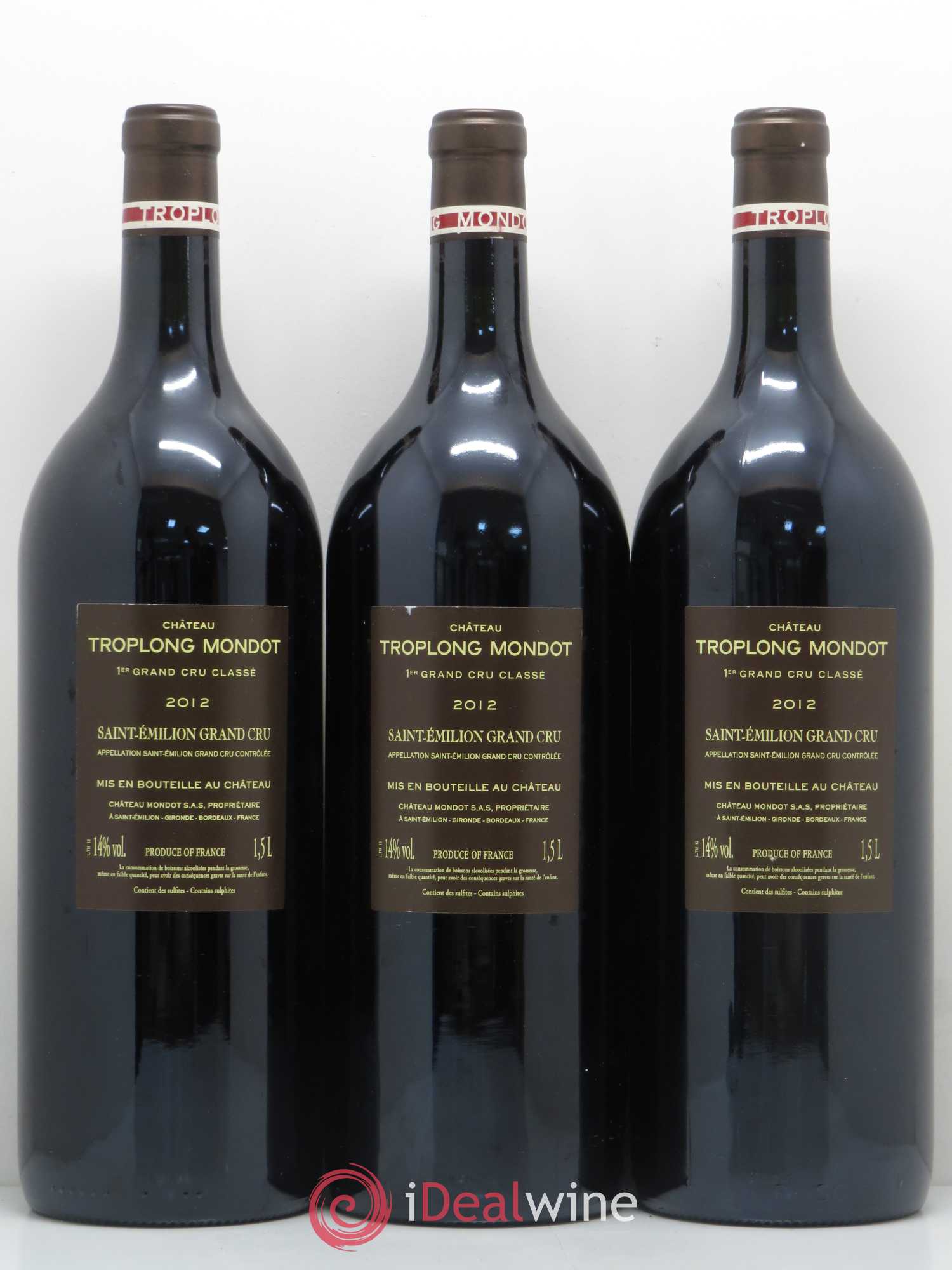 Château Troplong Mondot 1er Grand Cru Classé B 2012 - Lot de 3 magnums - 1