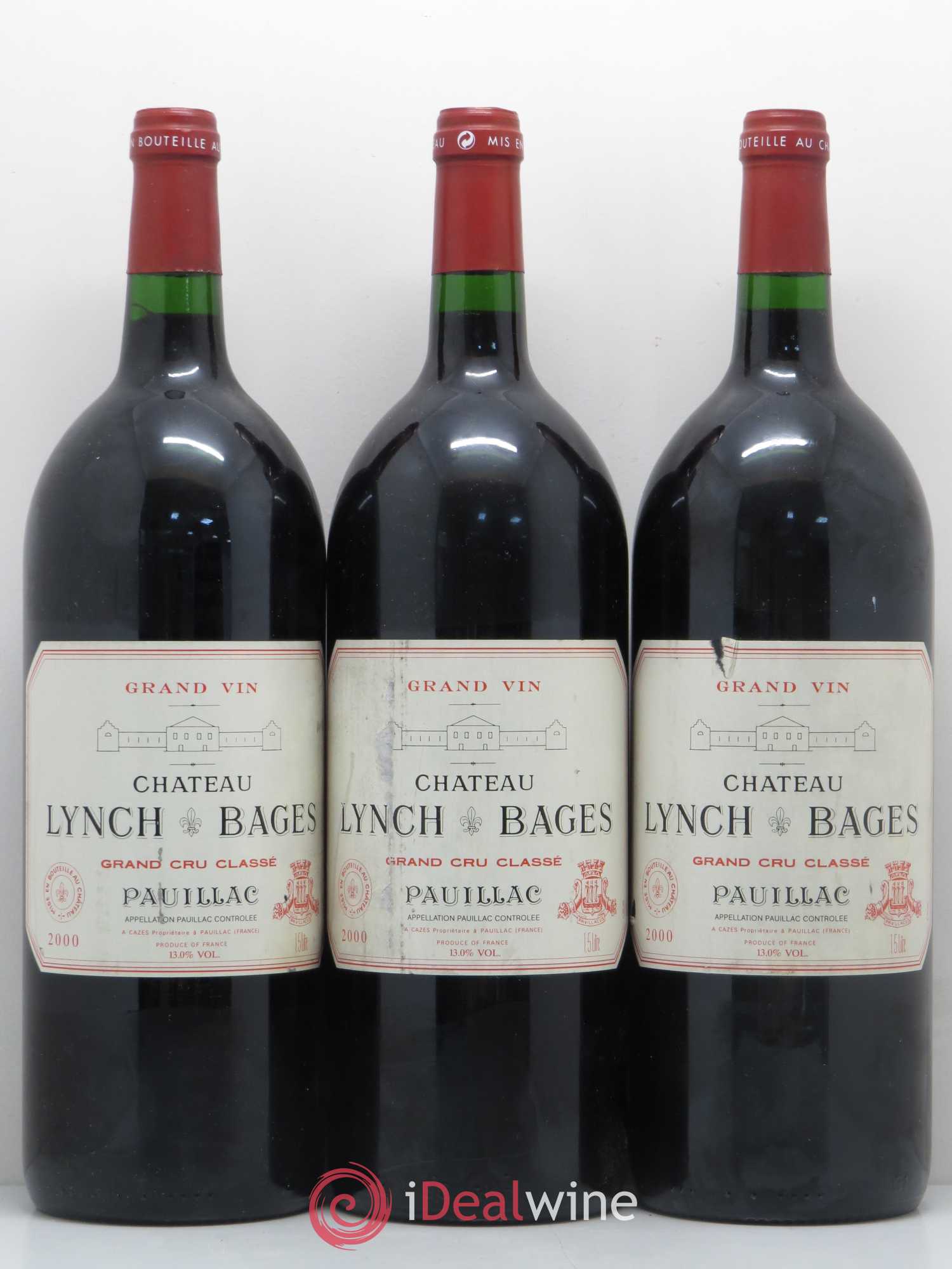 Château Lynch Bages 5ème Grand Cru Classé 2000 - Lot de 3 magnums - 0