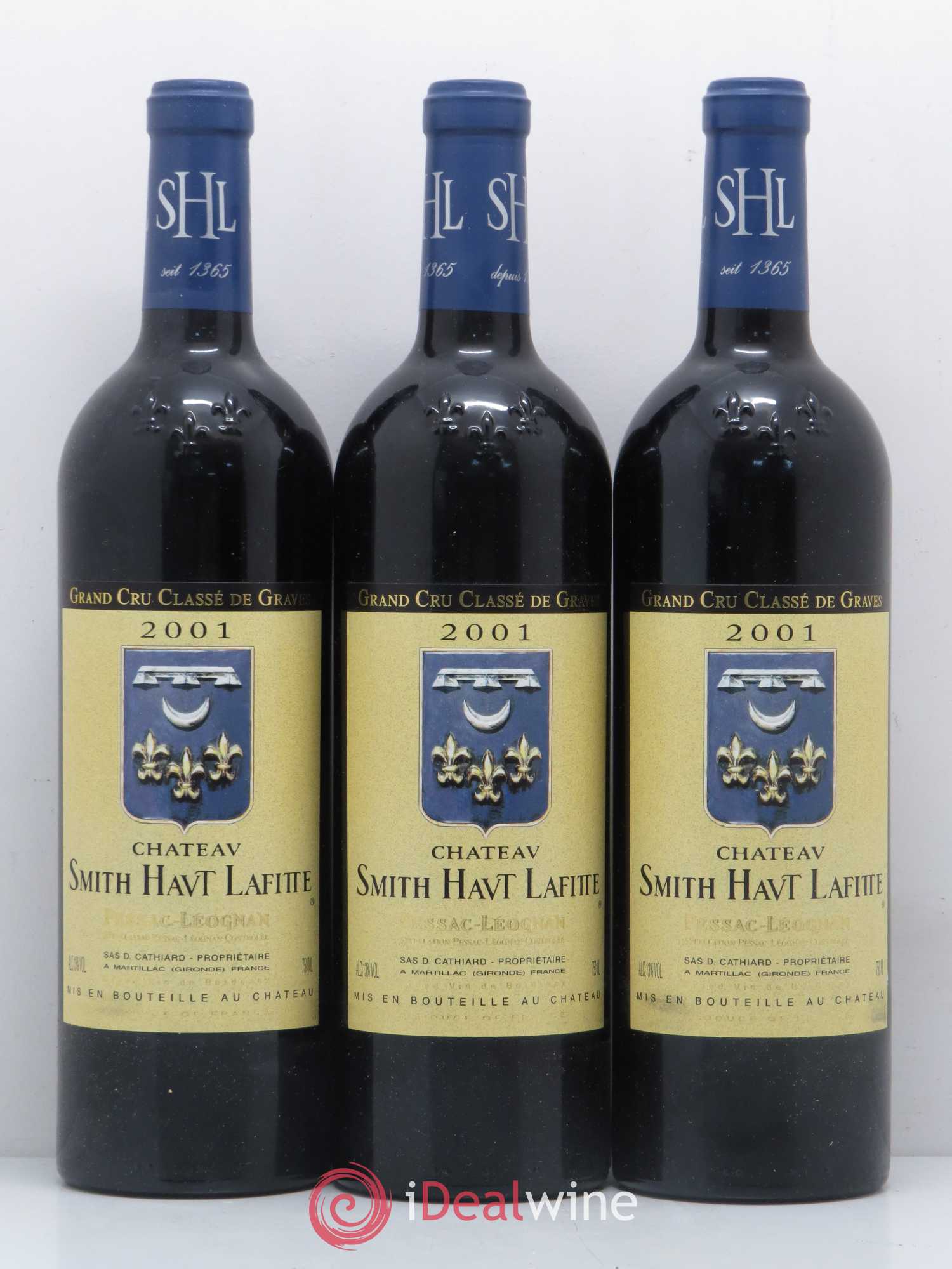 Château Smith Haut Lafitte Cru Classé de Graves 2001 - Lot de 3 bouteilles - 0