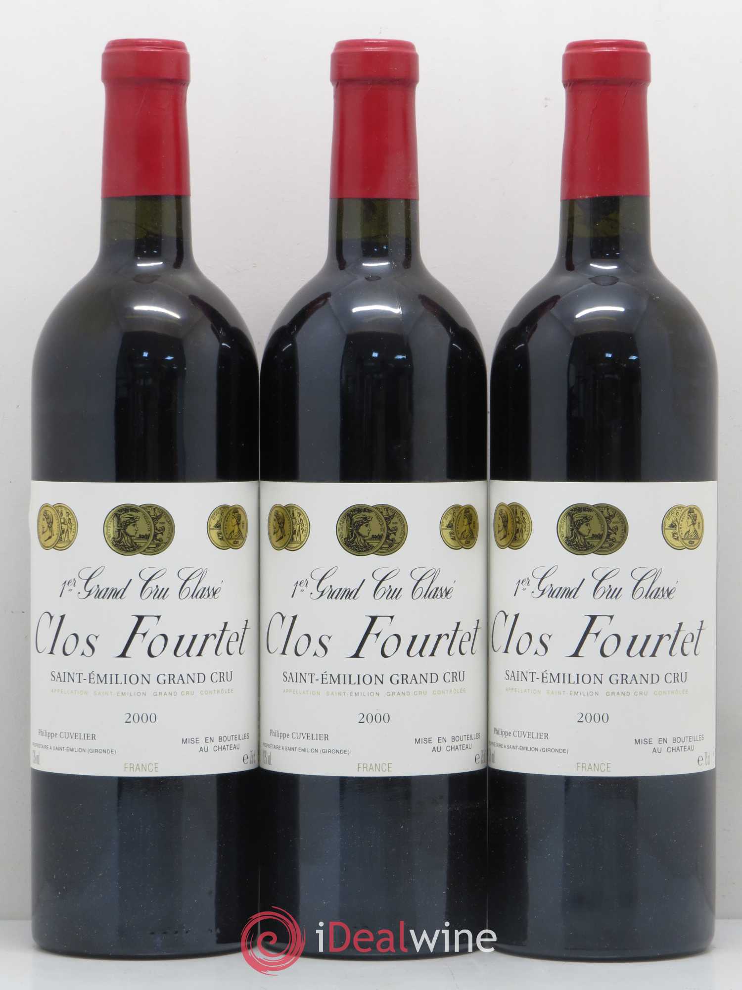 Clos Fourtet 1er Grand Cru Classé B 2000 - Lot de 3 bouteilles - 0
