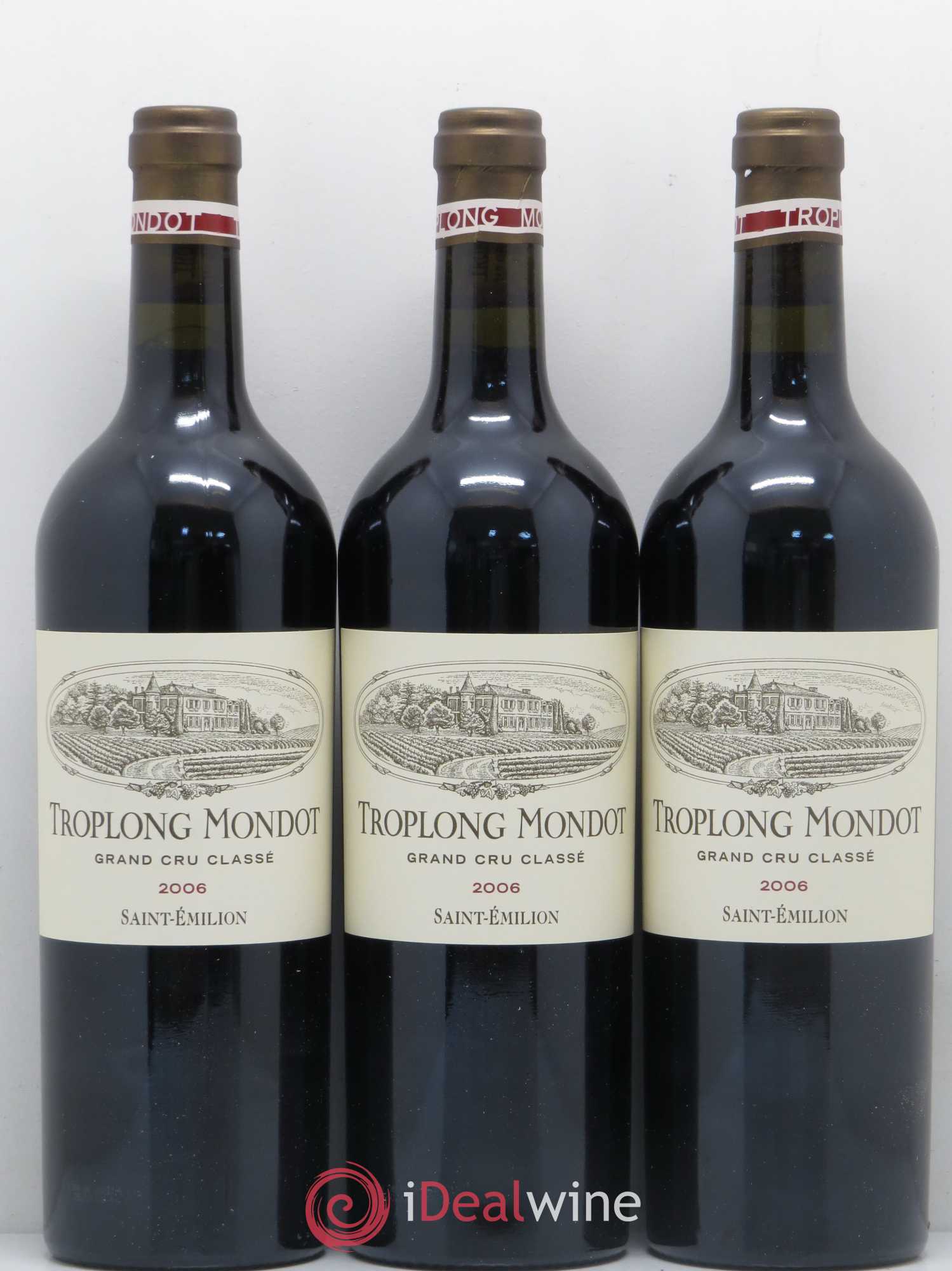 Château Troplong Mondot 1er Grand Cru Classé B 2006 - Lot de 3 bouteilles - 0