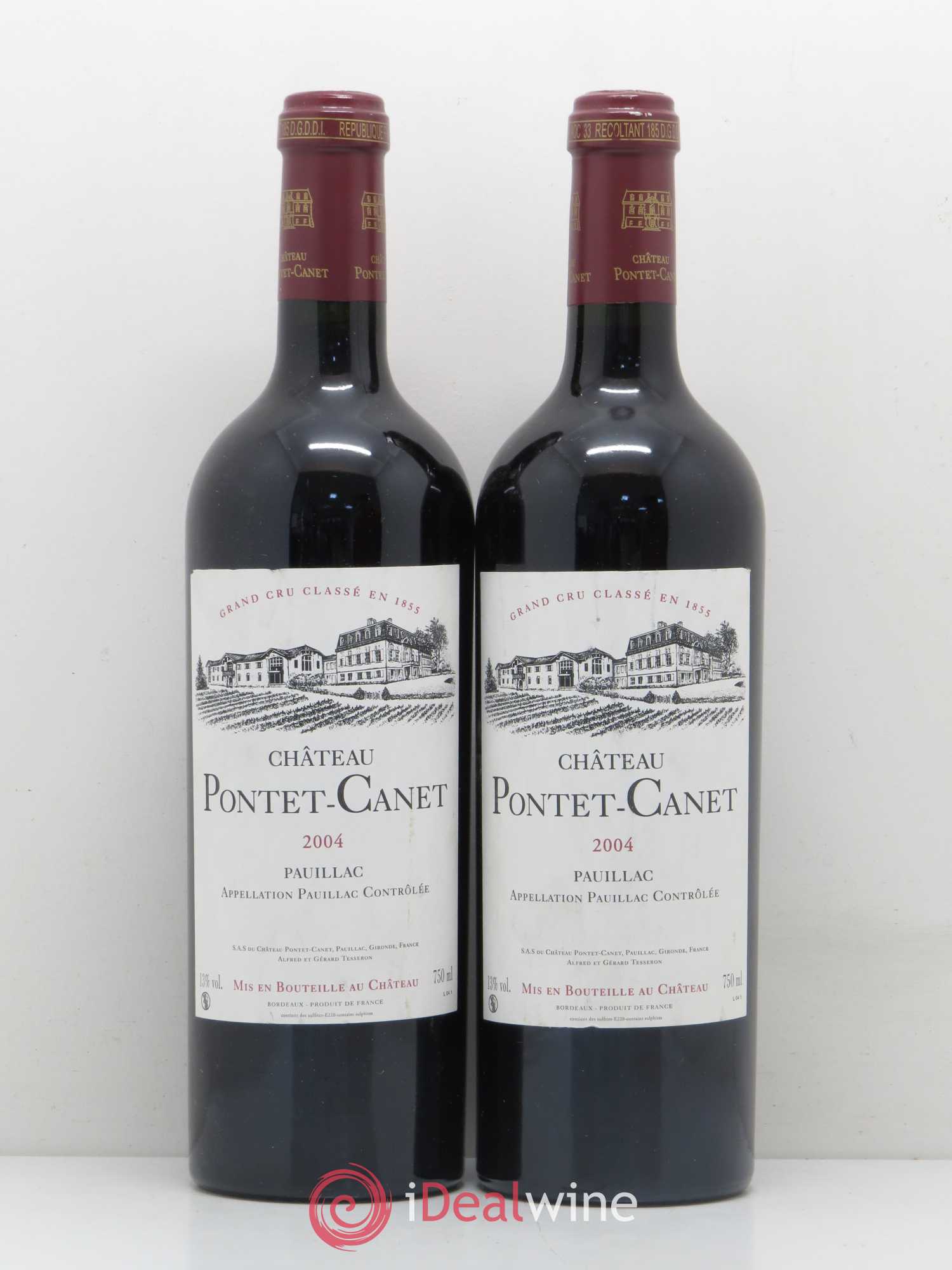 Château Pontet Canet 5ème Grand Cru Classé 2004 - Lot de 2 bouteilles - 0
