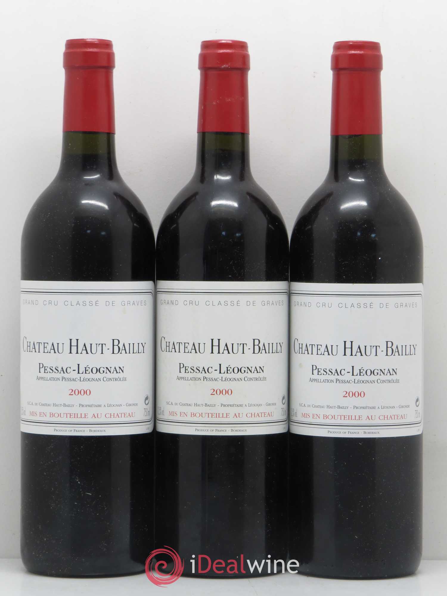 Château Haut-Bailly Cru Classé de Graves 2000 - Lot de 3 bouteilles - 0