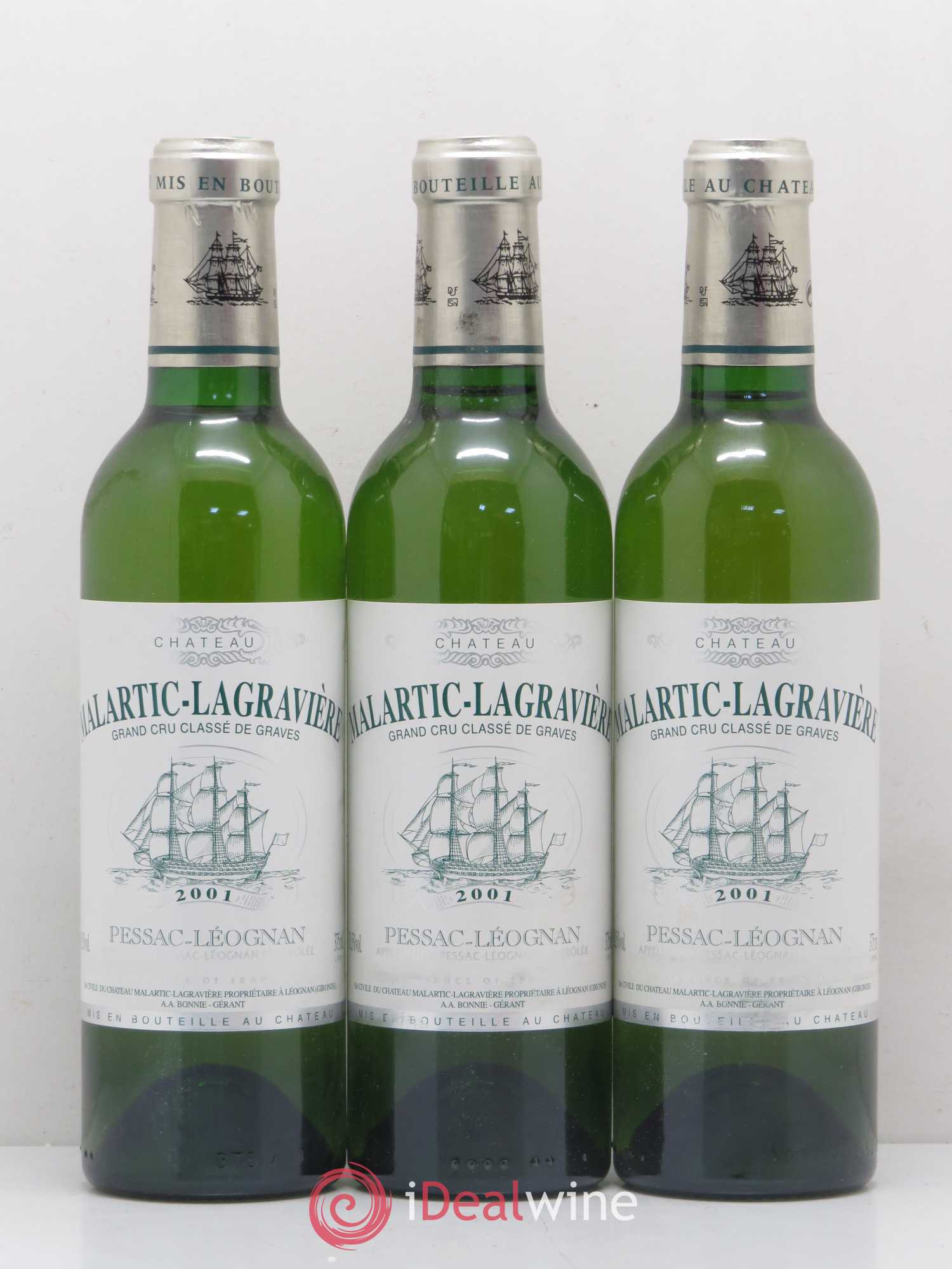 Château Malartic-Lagravière Cru Classé de Graves (sans prix de réserve) 2001 - Lot de 12 demi bouteilles - 1
