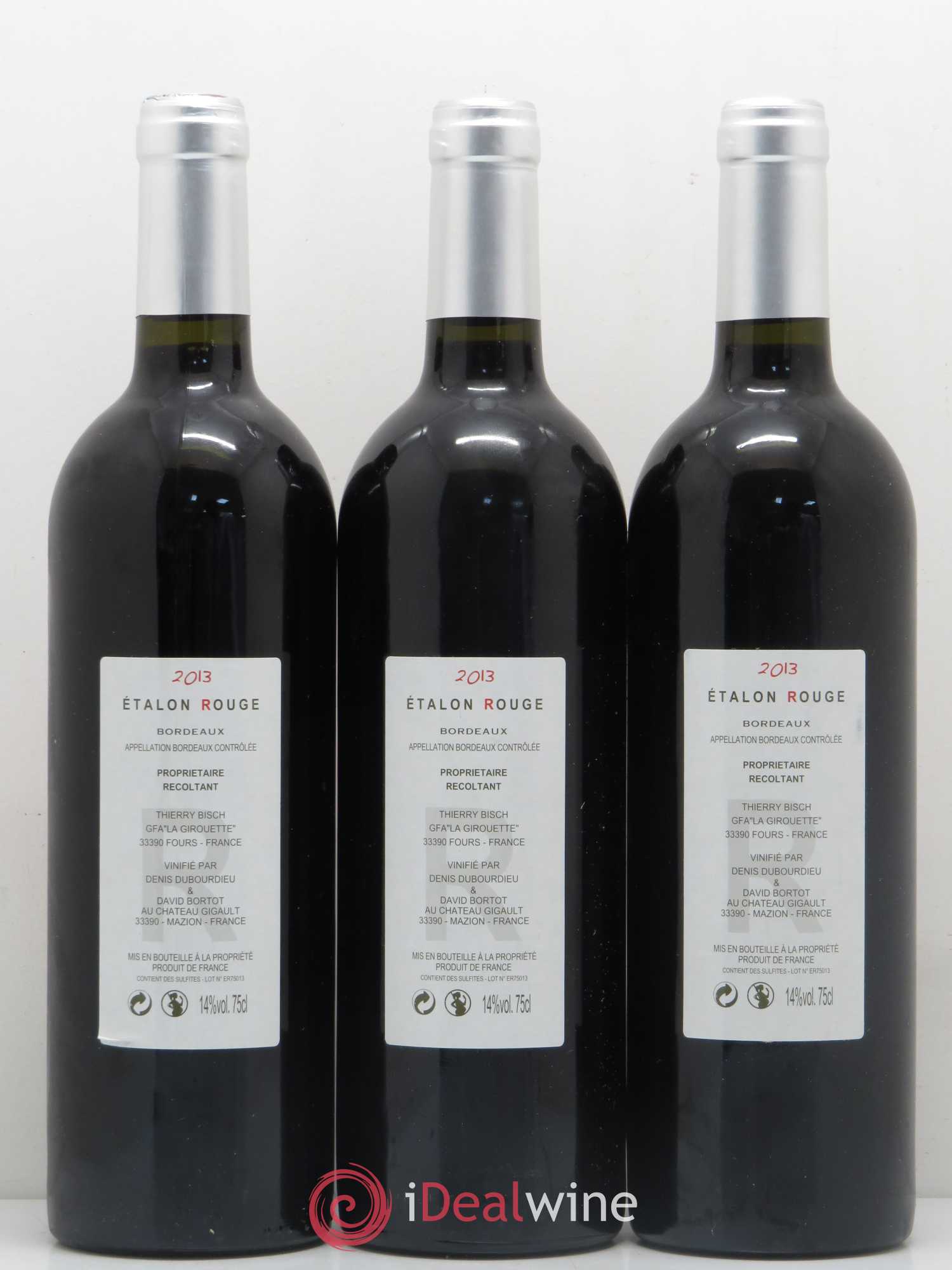 Bordeaux Etalon Rouge 2013 - Lot de 12 bouteilles - 6