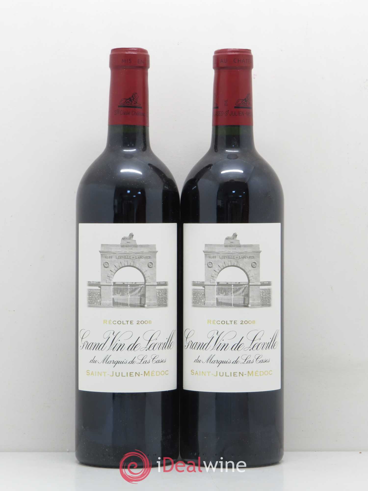 Château Léoville Las Cases 2ème Grand Cru Classé 2008 - Lot de 2 bouteilles - 0