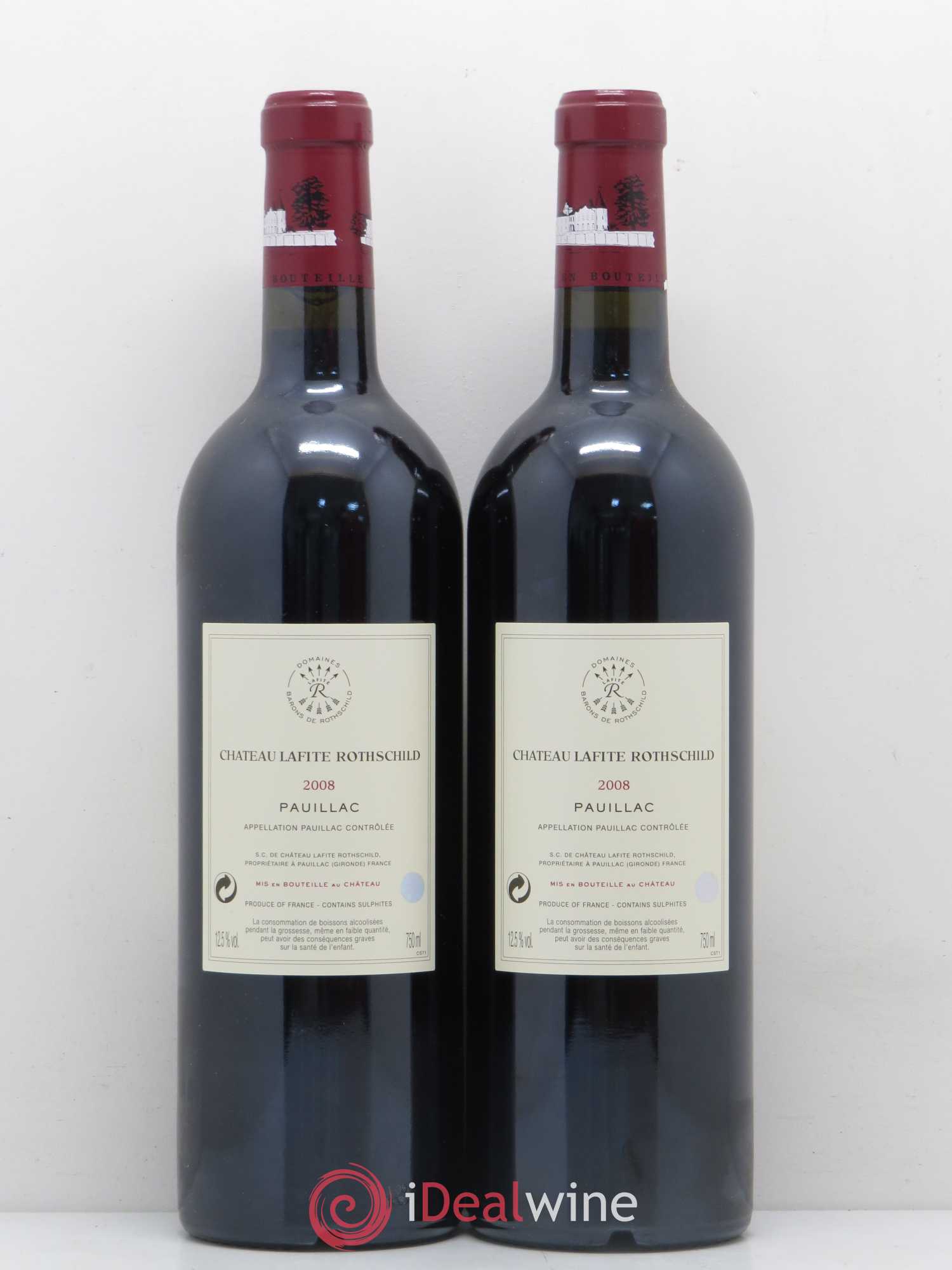 Château Lafite Rothschild 1er Grand Cru Classé 2008 - Lot de 2 bouteilles - 1