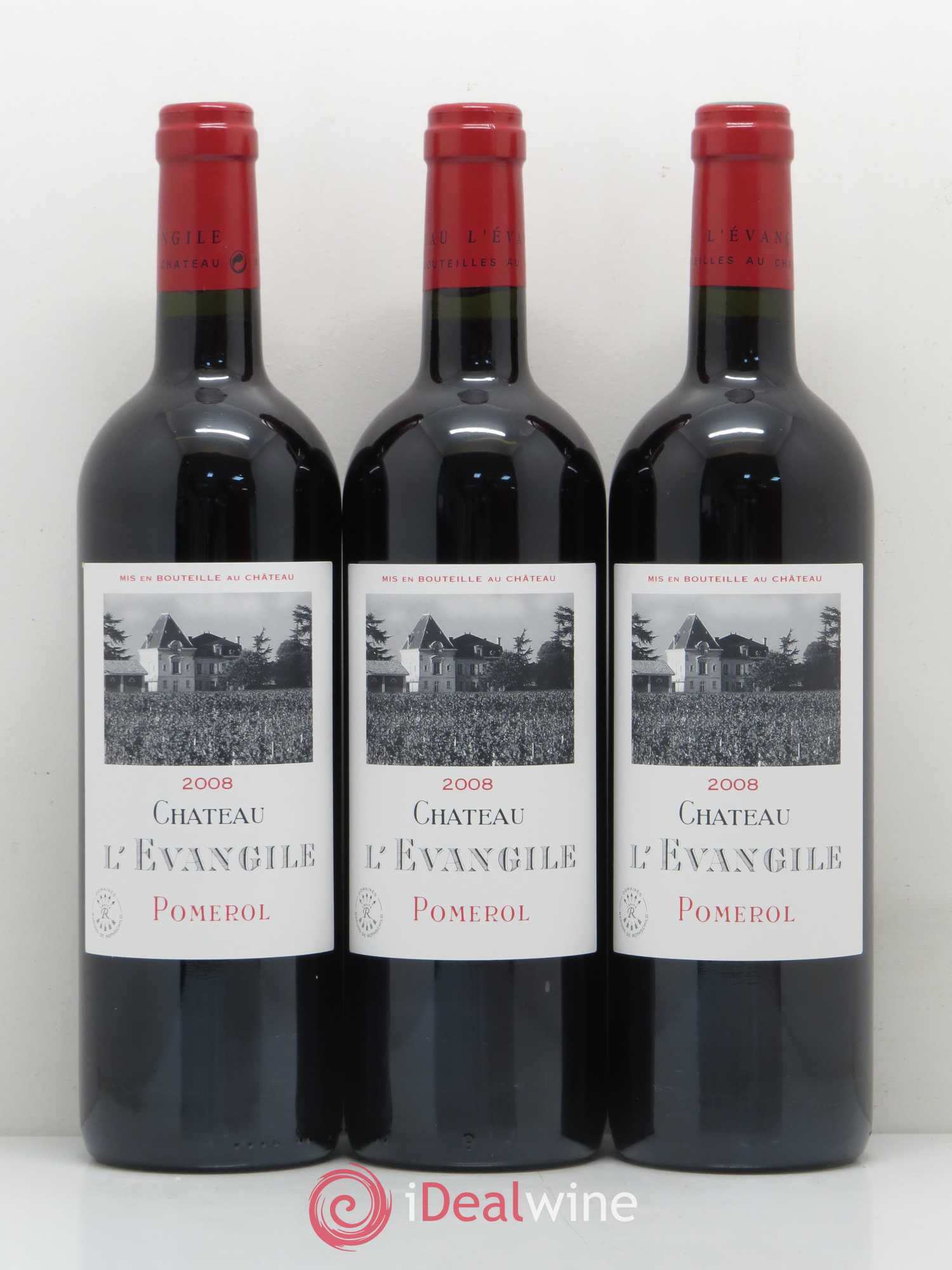Château l' Évangile 2008 - Lot de 3 bouteilles - 0