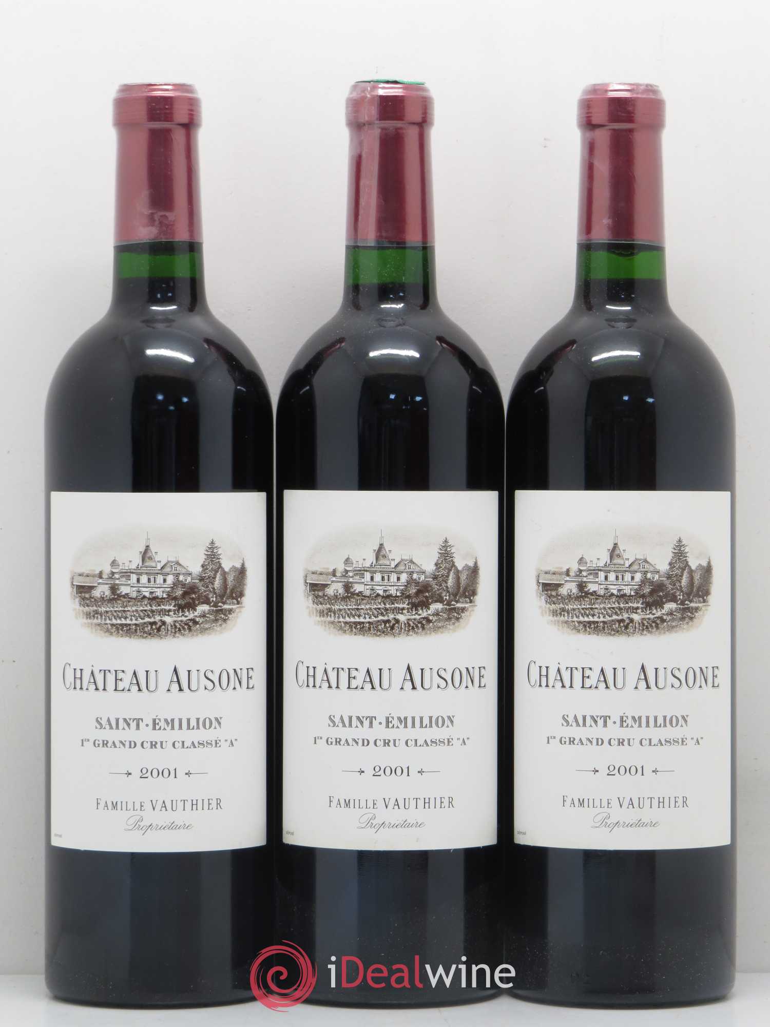 Château Ausone 1er Grand Cru Classé A 2001 - Lot de 3 bouteilles - 0