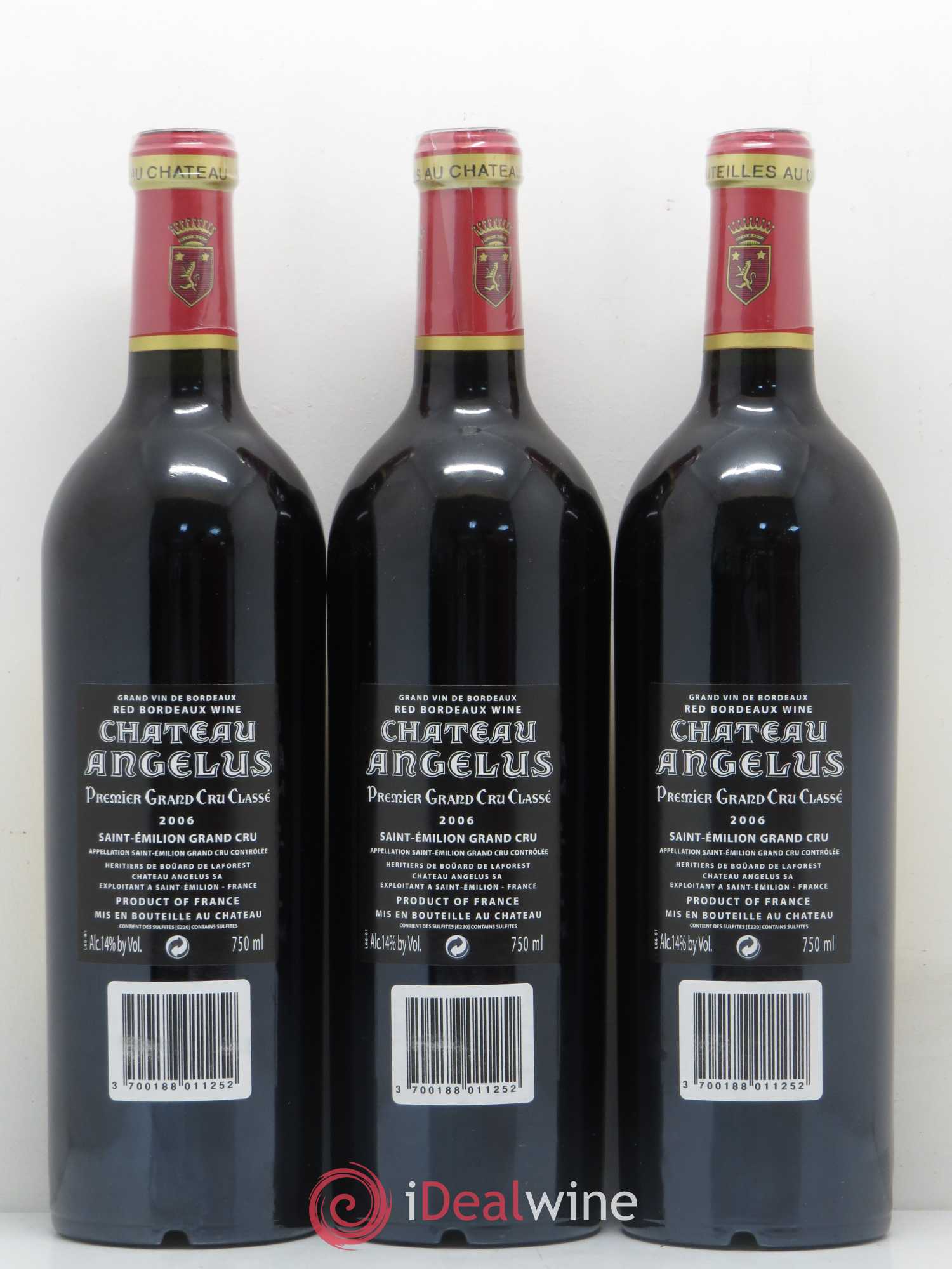 Château Angélus 1er Grand Cru Classé A 2006 - Lot de 3 bouteilles - 1