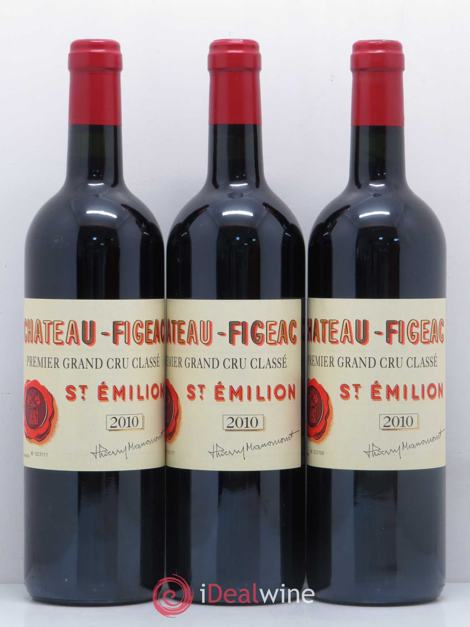 Château Figeac 1er Grand Cru Classé A 2010 - Lot de 3 bouteilles - 0