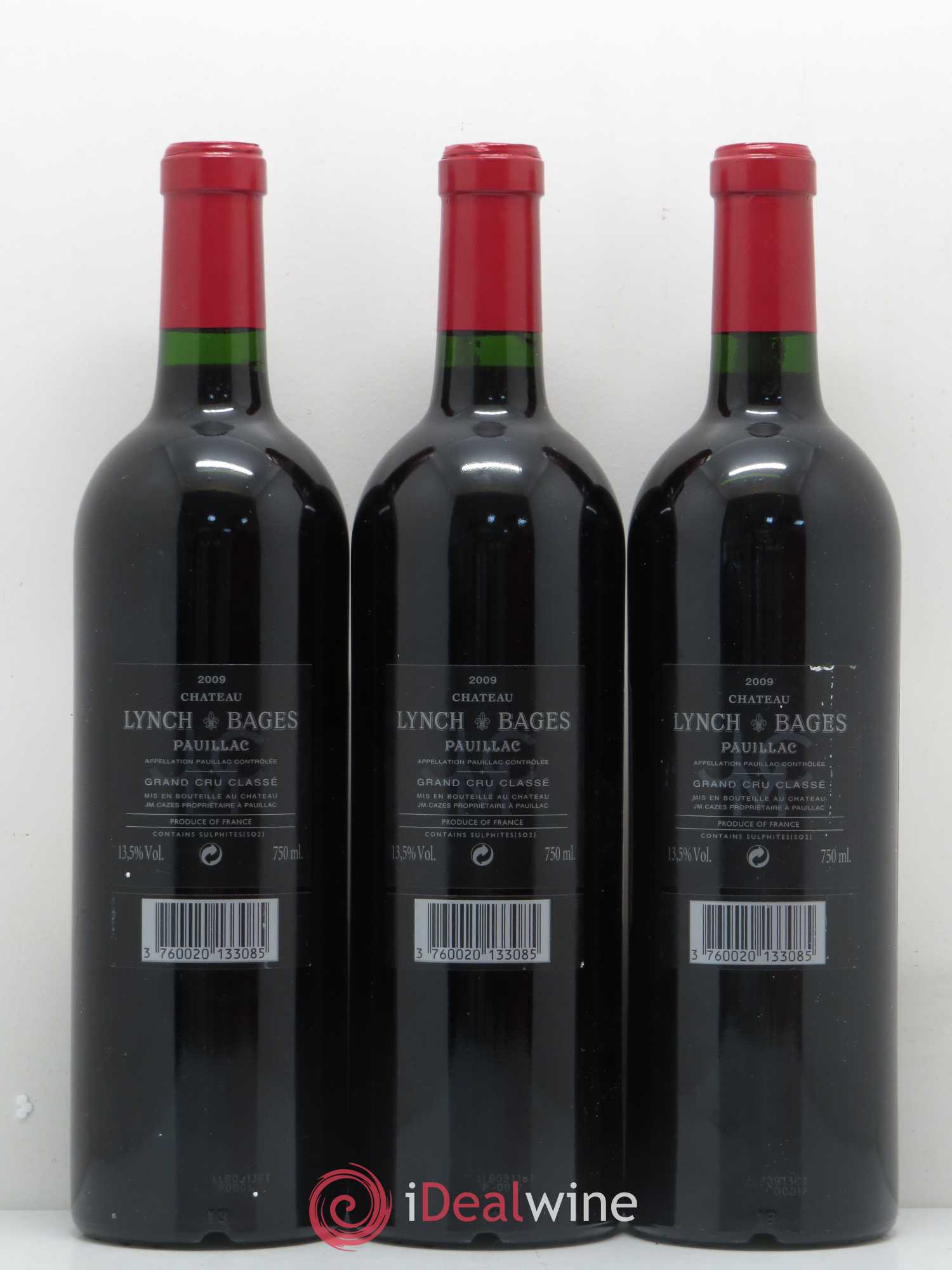 Château Lynch Bages 5ème Grand Cru Classé 2009 - Lot de 3 bouteilles - 1