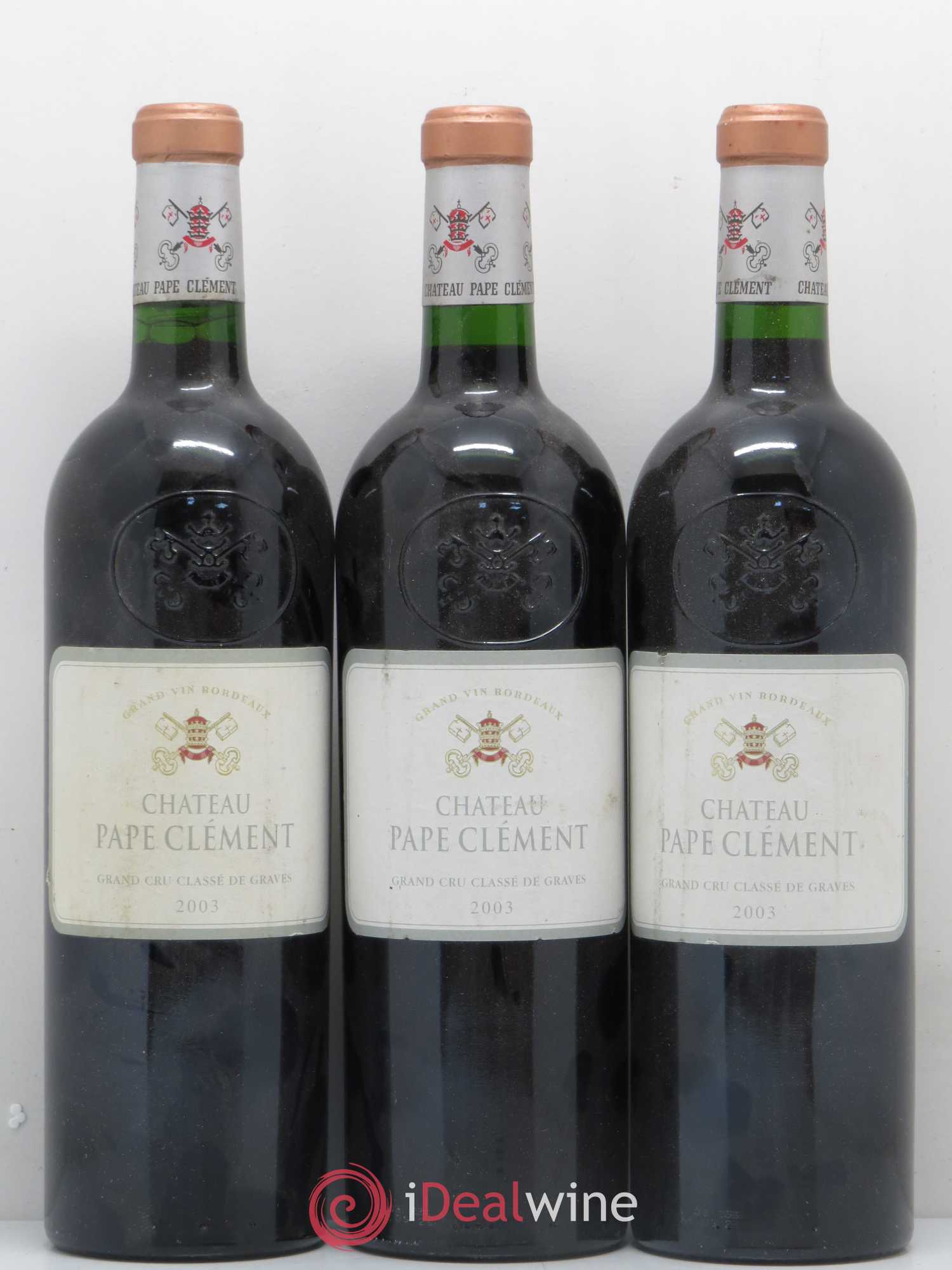 Château Pape Clément Cru Classé de Graves 2003 - Lot de 3 bouteilles - 0