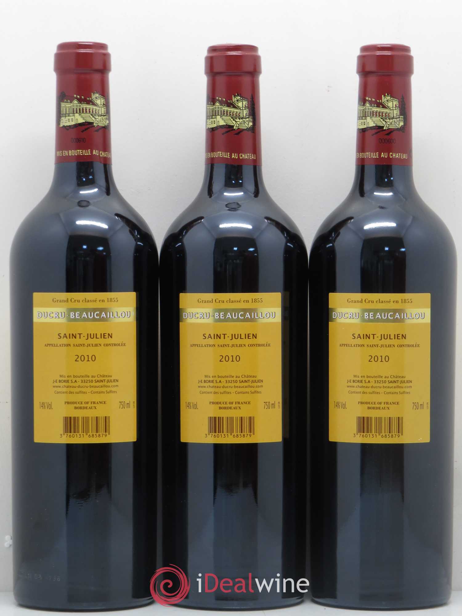 Château Ducru Beaucaillou 2ème Grand Cru Classé 2010 - Lot de 3 bouteilles - 1