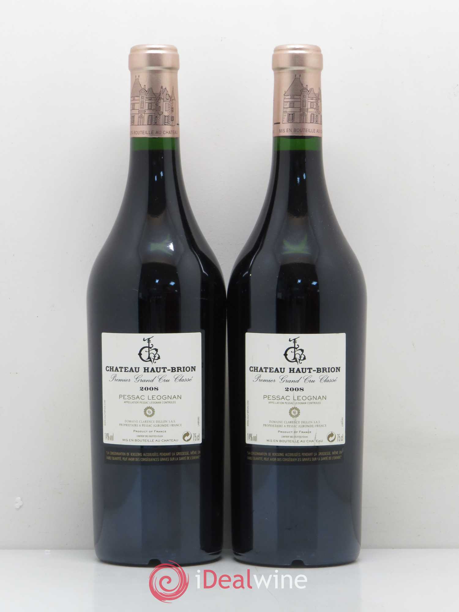 Château Haut Brion 1er Grand Cru Classé 2008 - Lot de 2 bouteilles - 1