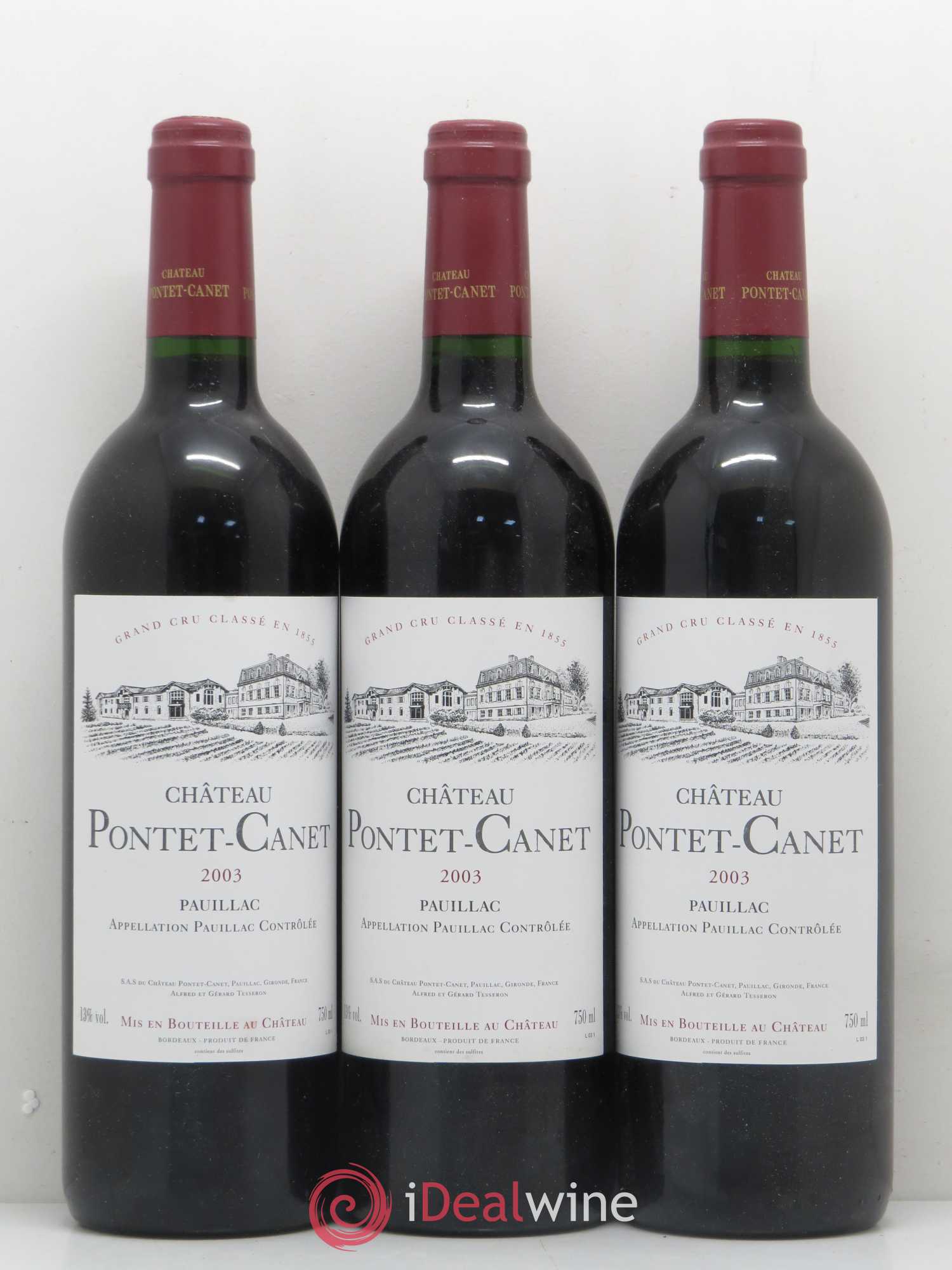 Château Pontet Canet 5ème Grand Cru Classé 2003 - Lot de 12 bouteilles - 1