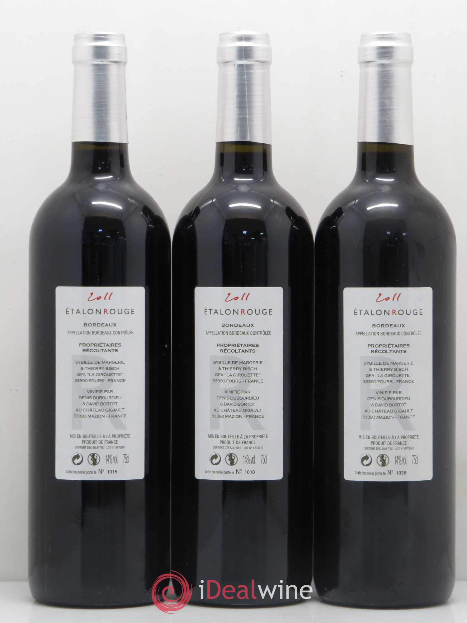 Bordeaux Etalon Rouge 2011 - Lot de 12 bouteilles - 2