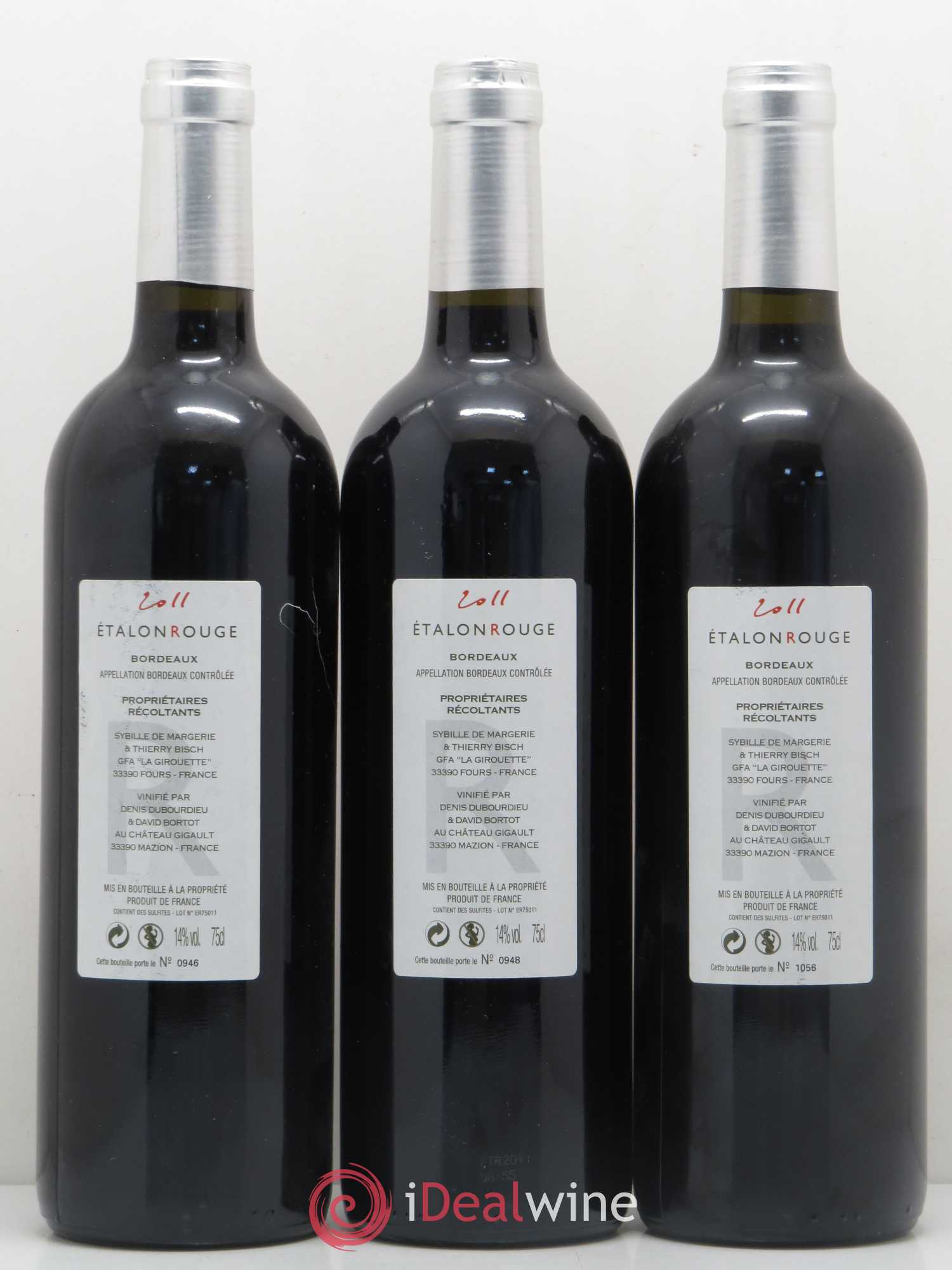 Bordeaux Etalon Rouge 2011 - Lot de 12 bouteilles - 6