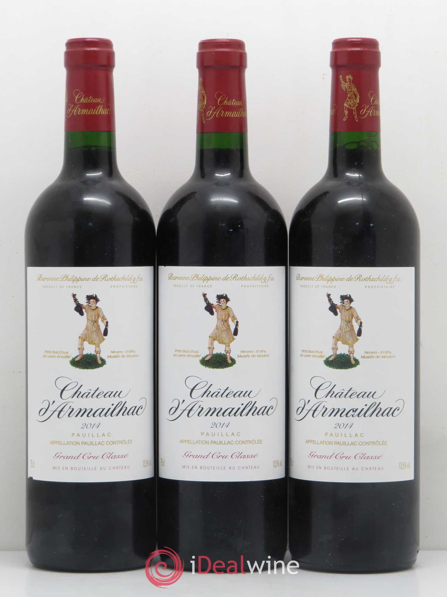 Château d' Armailhac - Mouton Baron(ne) Philippe 5ème Grand Cru Classé 2014 - Lot de 3 bouteilles - 0