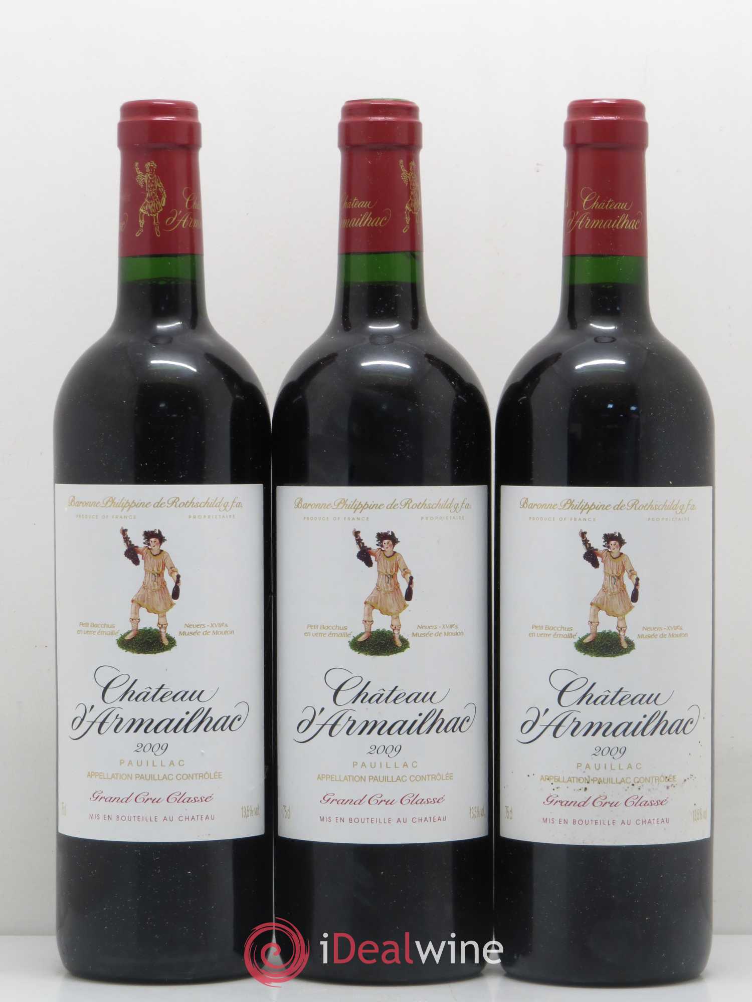 Château d' Armailhac - Mouton Baron(ne) Philippe 5ème Grand Cru Classé 2009 - Lot de 3 bouteilles - 0