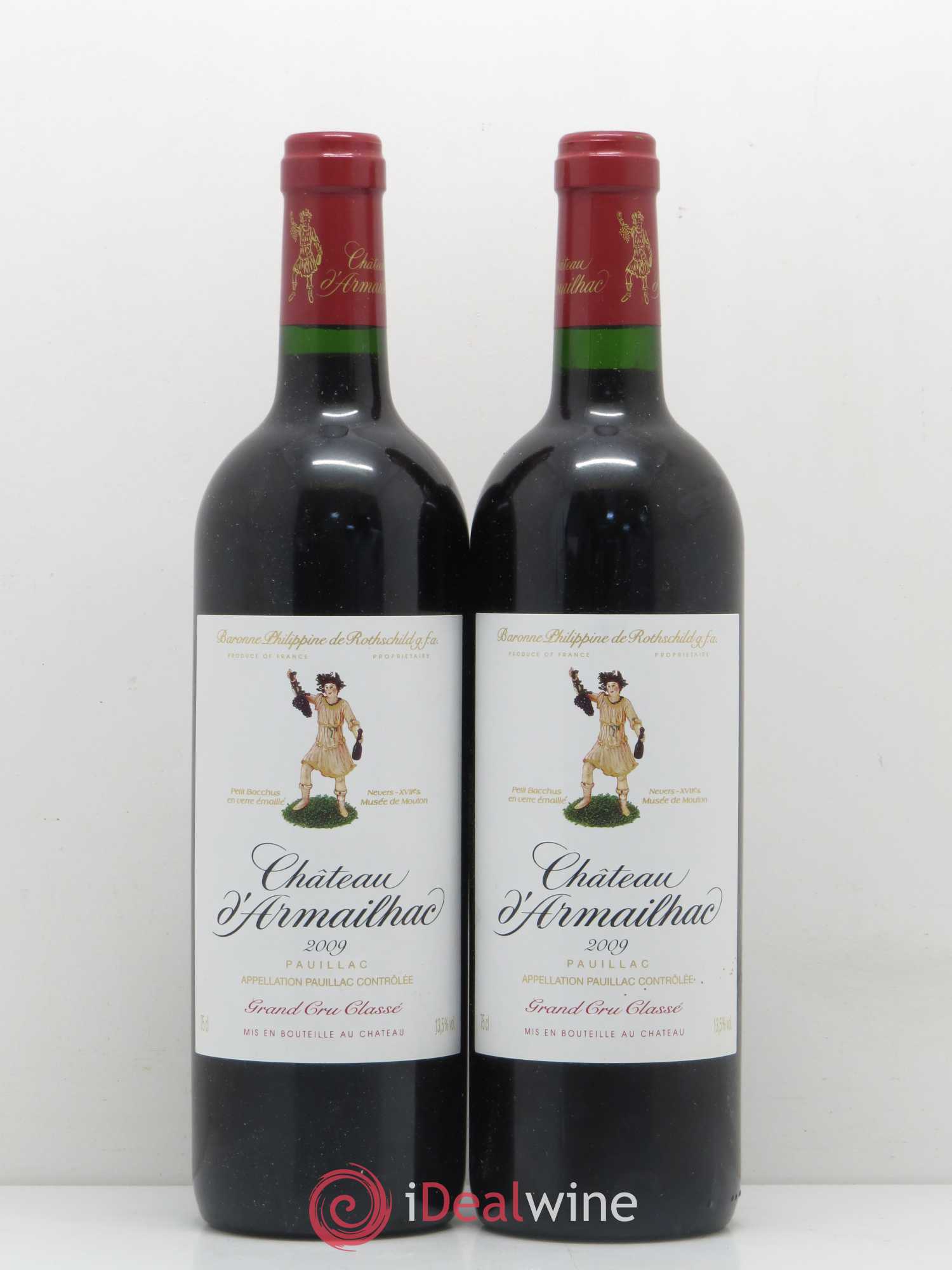 Château d' Armailhac - Mouton Baron(ne) Philippe 5ème Grand Cru Classé 2009 - Lot de 2 bouteilles - 0