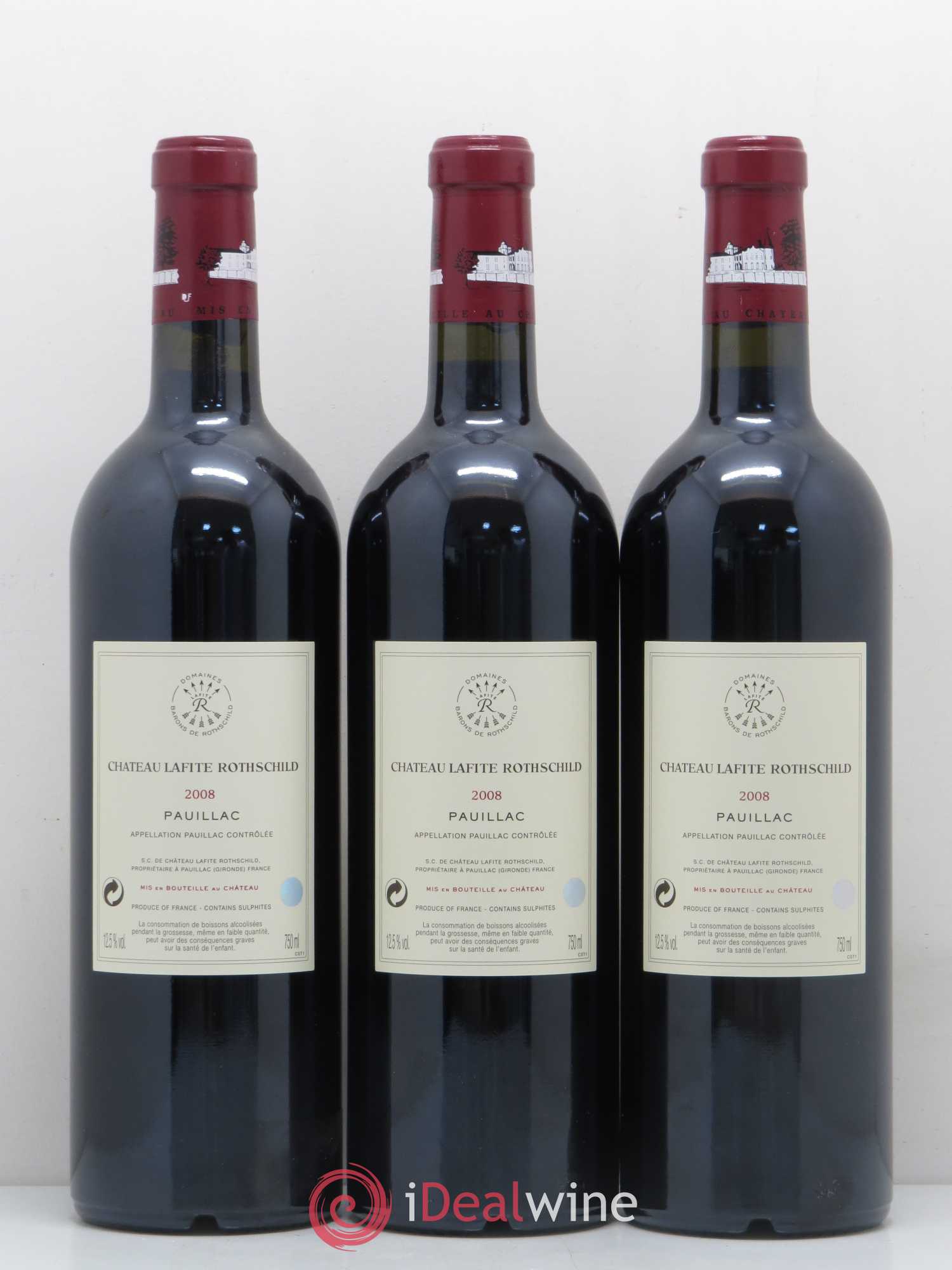 Château Lafite Rothschild 1er Grand Cru Classé 2008 - Lot de 3 bouteilles - 1