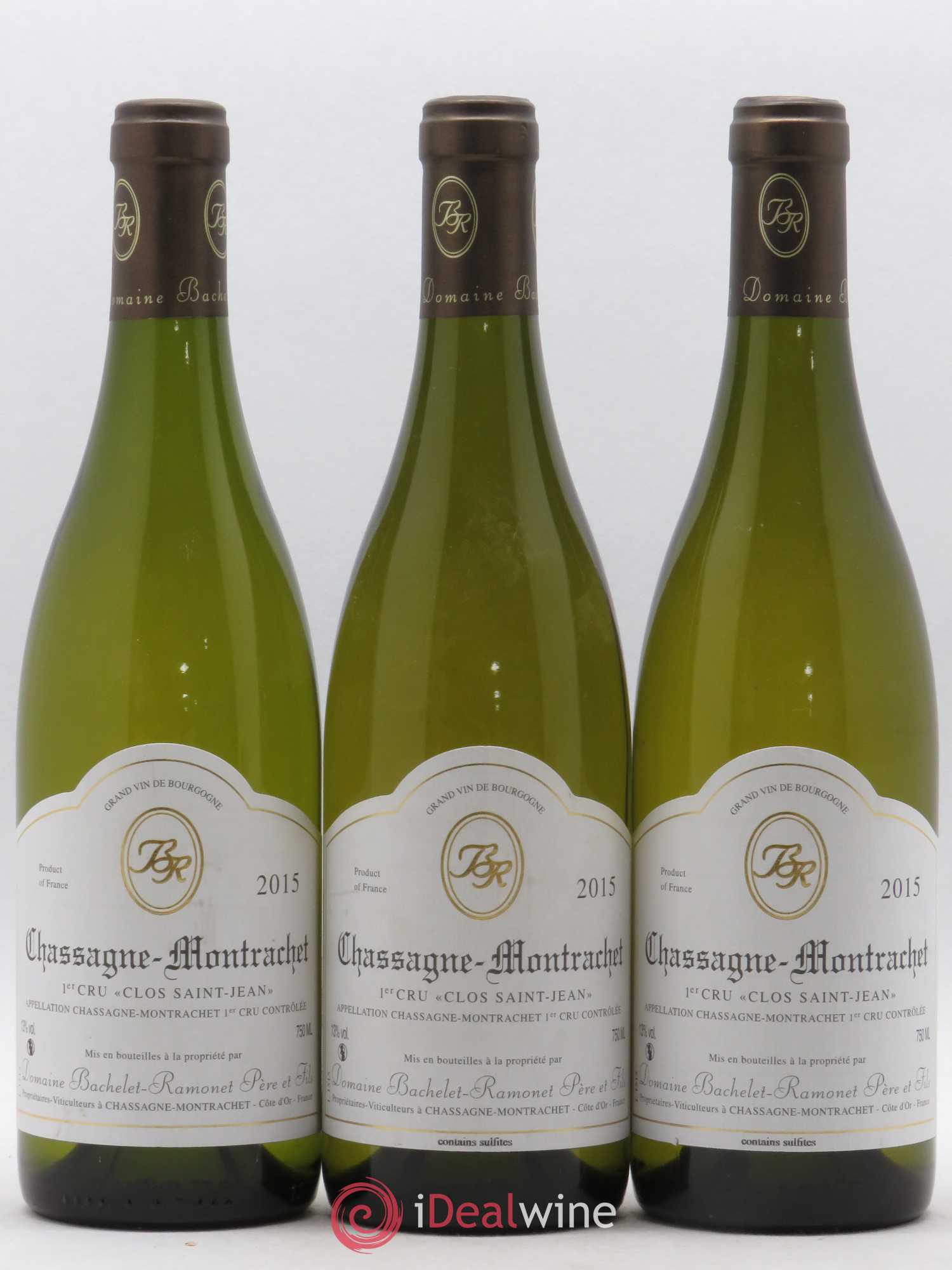 Chassagne-Montrachet 1er Cru Clos Saint Jean Domaine Bachelet-Ramonet 2015 - Lot de 3 bouteilles - 0