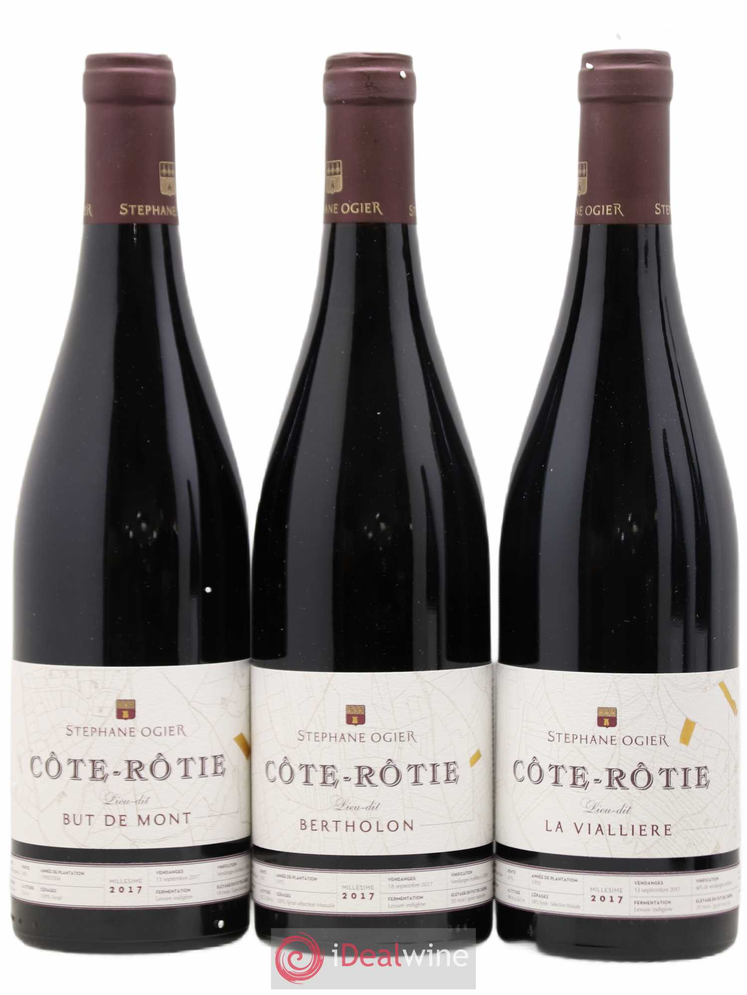 Assortiment Sélection Lieux-Dits Stéphane Ogier But de Mont, Bertholon, La Viallière, Côte Bodin, Montmain 2017 - Posten von 5 Flaschen - 1