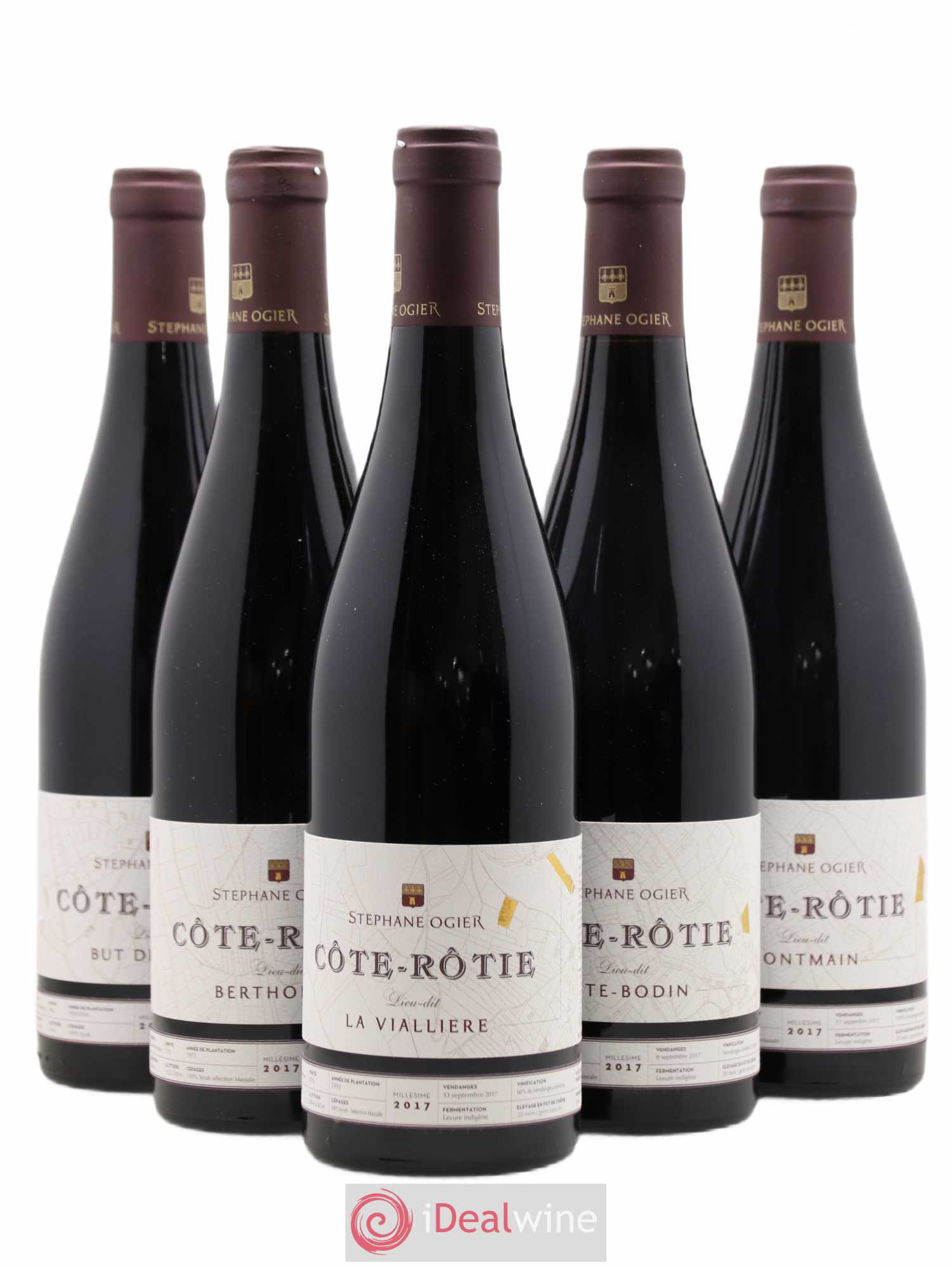 Assortiment Sélection Lieux-Dits Stéphane Ogier But de Mont, Bertholon, La Viallière, Côte Bodin, Montmain 2017 - Posten von 5 Flaschen - 0