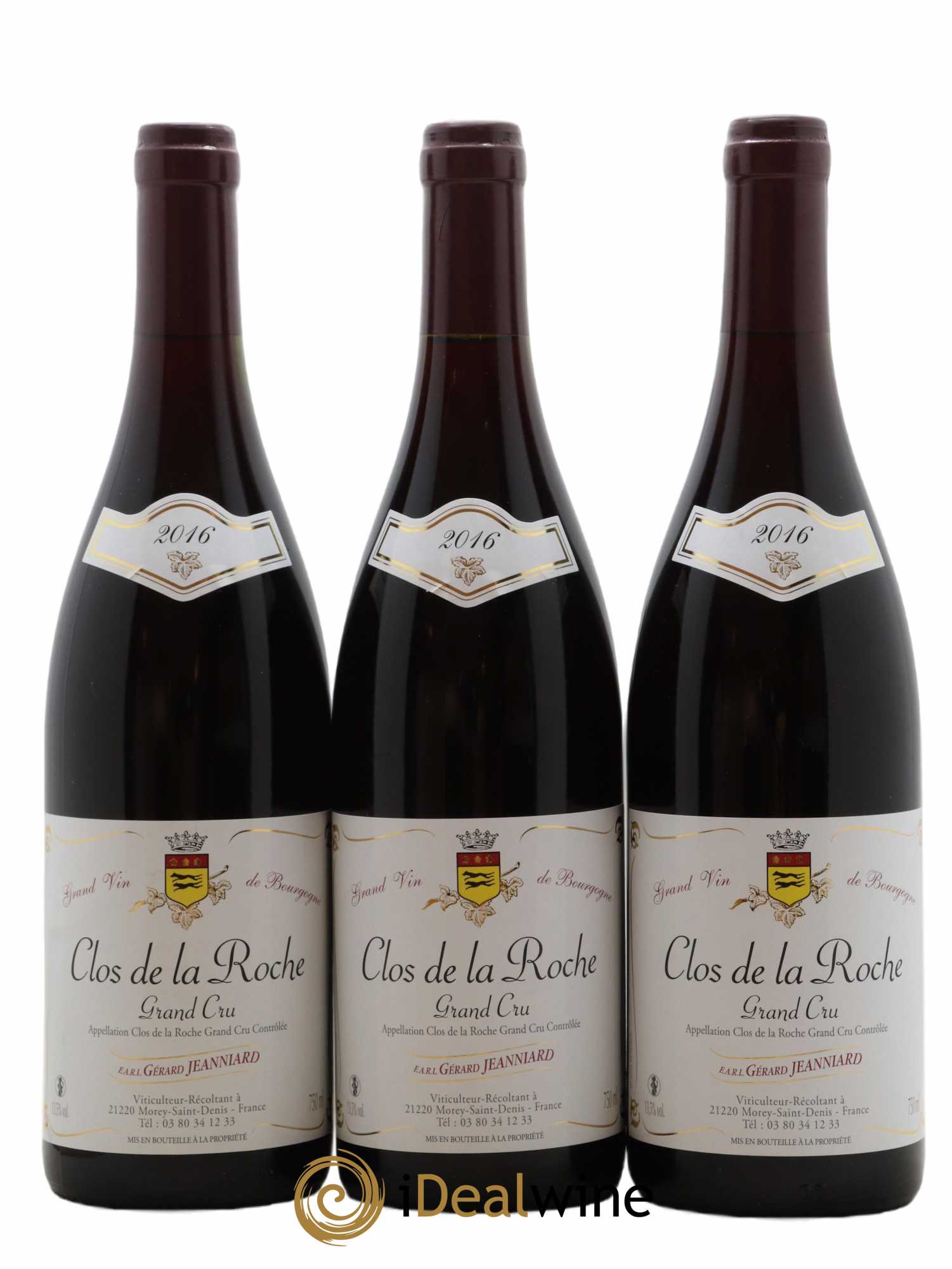 Clos de la Roche Grand Cru Domaine Gerard Jeanniard 2016 - Lot of 3 bottles - 0
