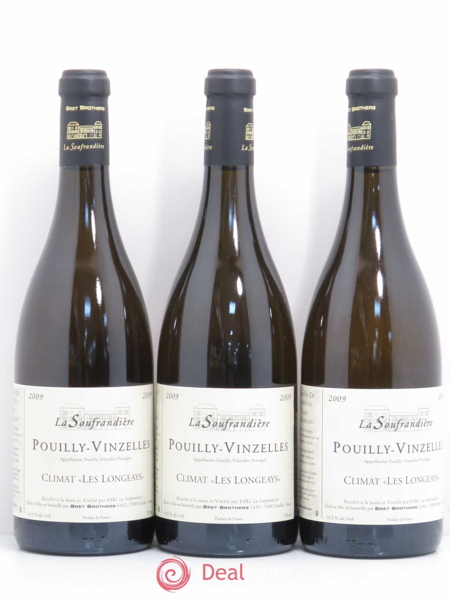 Pouilly-Vinzelles Les Longeays La Soufrandière - Bret Brothers 2009 - Lot de 3 bouteilles - 0