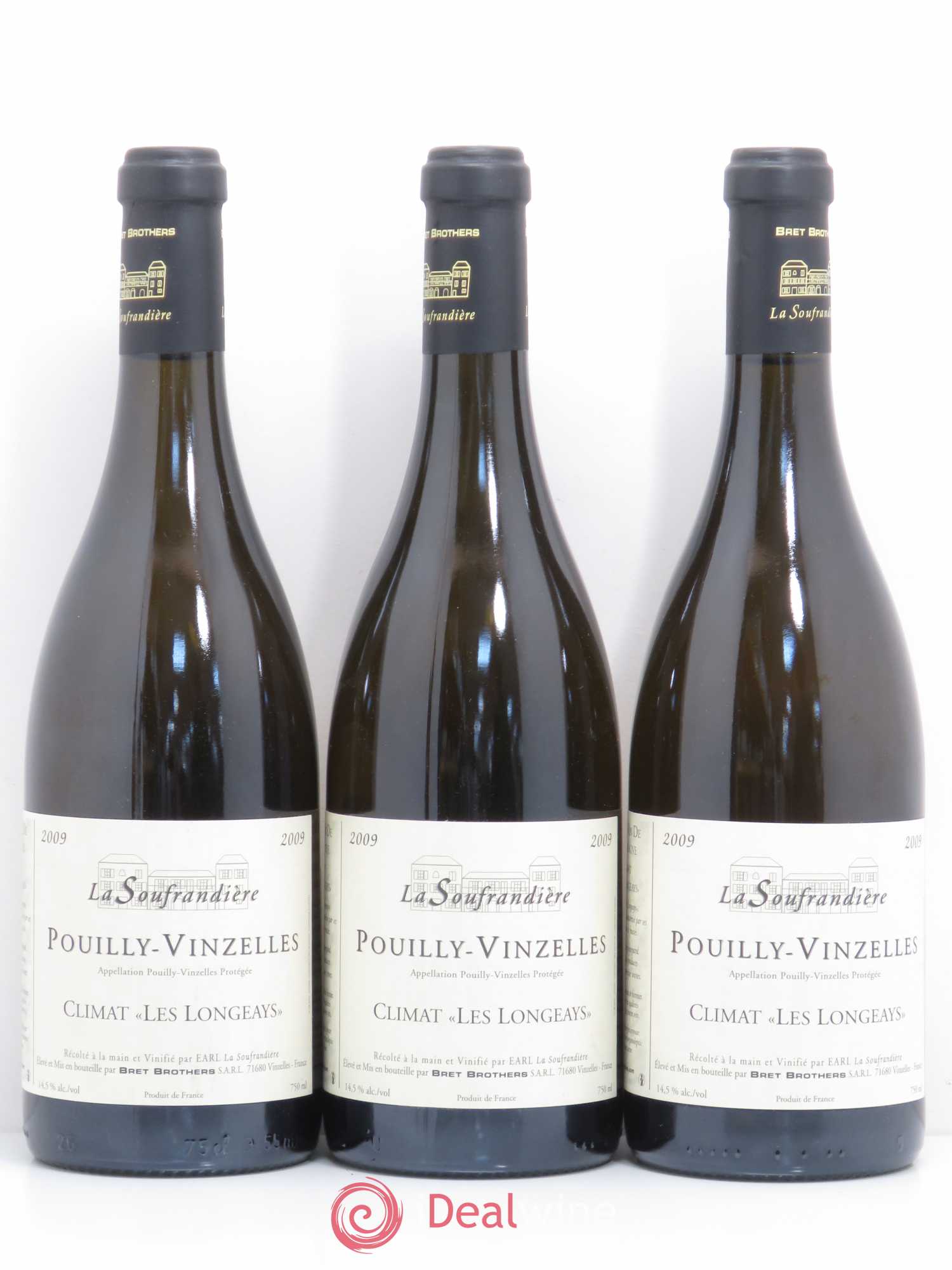 Pouilly-Vinzelles Les Longeays La Soufrandière - Bret Brothers 2009 - Lot de 3 bouteilles - 0