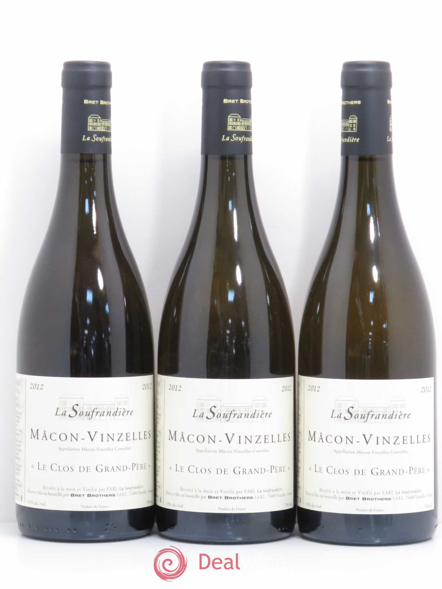 Mâcon-Vinzelles Le Clos de Grand-Père La Soufrandière - Bret Brothers 2012 - Lot de 3 bouteilles - 0