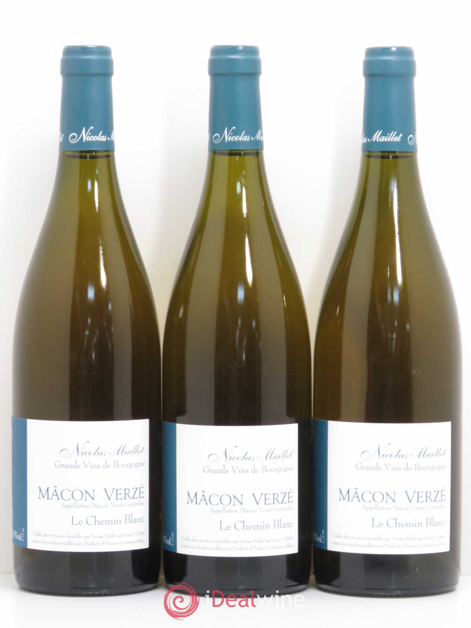 Mâcon-Verzé Le Chemin Blanc Nicolas Maillet 2012 - Lot de 3 bouteilles - 0