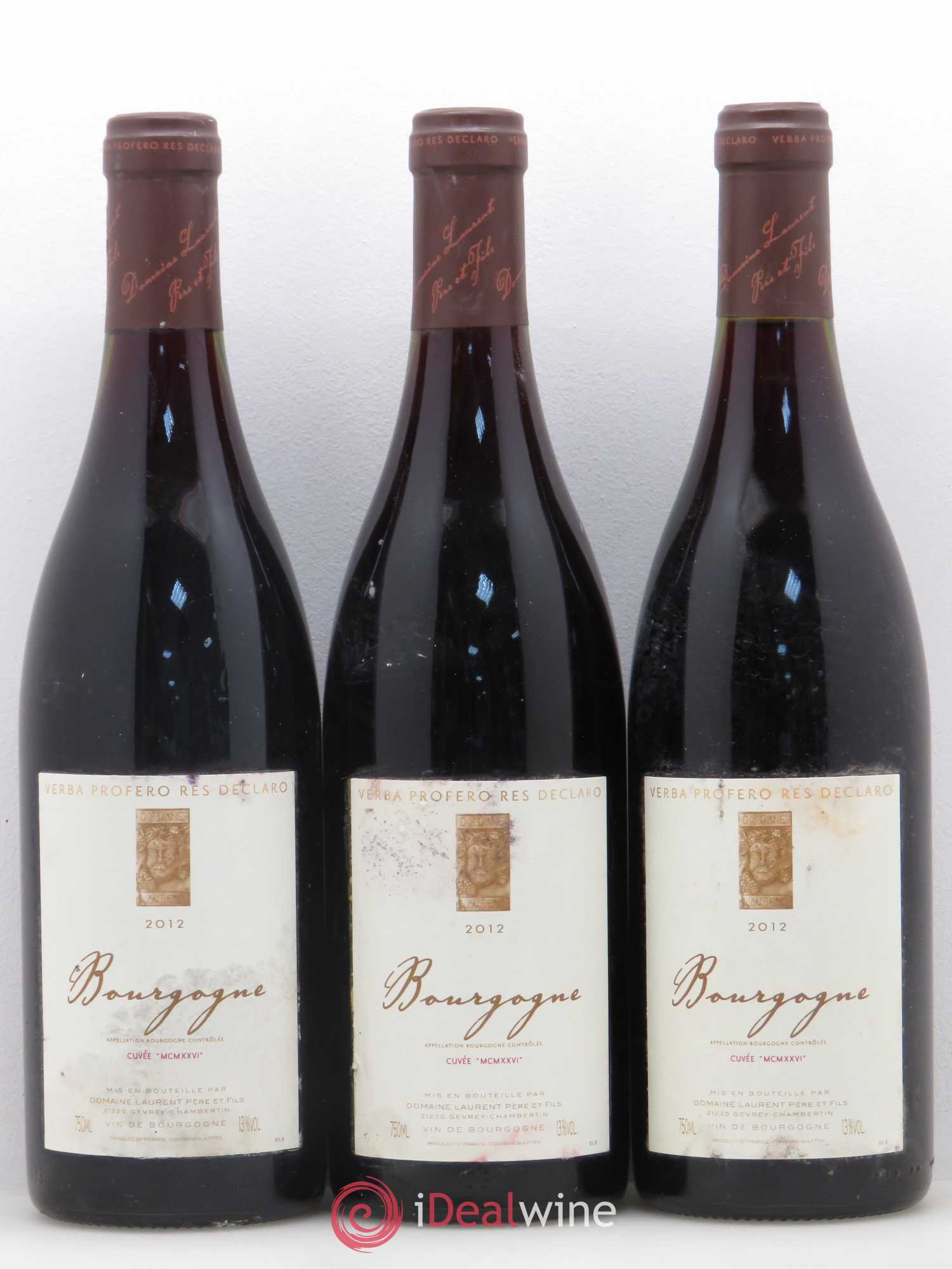 Bourgogne Cuvée MCMXXVI Dominique Laurent 2012 - Posten von 3 Flaschen - 0