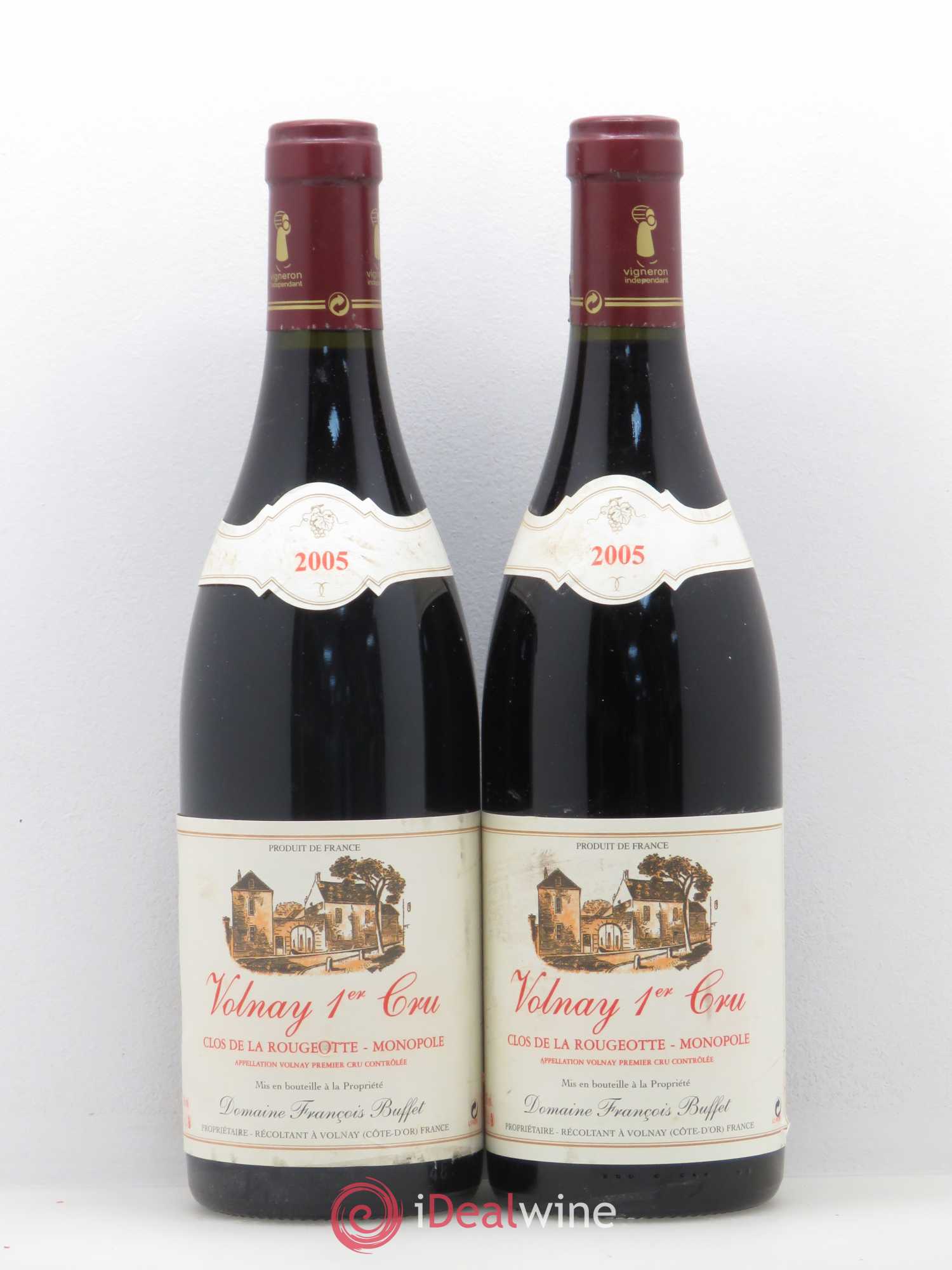 Volnay 1er Cru Clos de La Rougeotte François Buffet 2005 - Lot de 2 bouteilles - 0