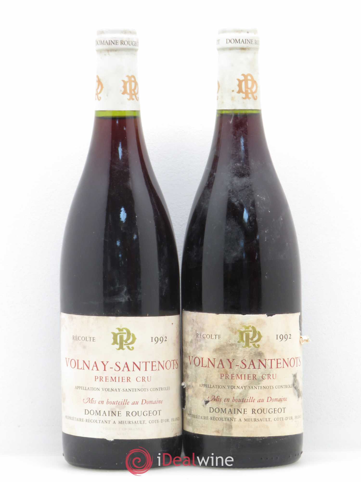 Volnay 1er Cru Santenots Rougeot 1992 - Lot de 2 bouteilles - 0