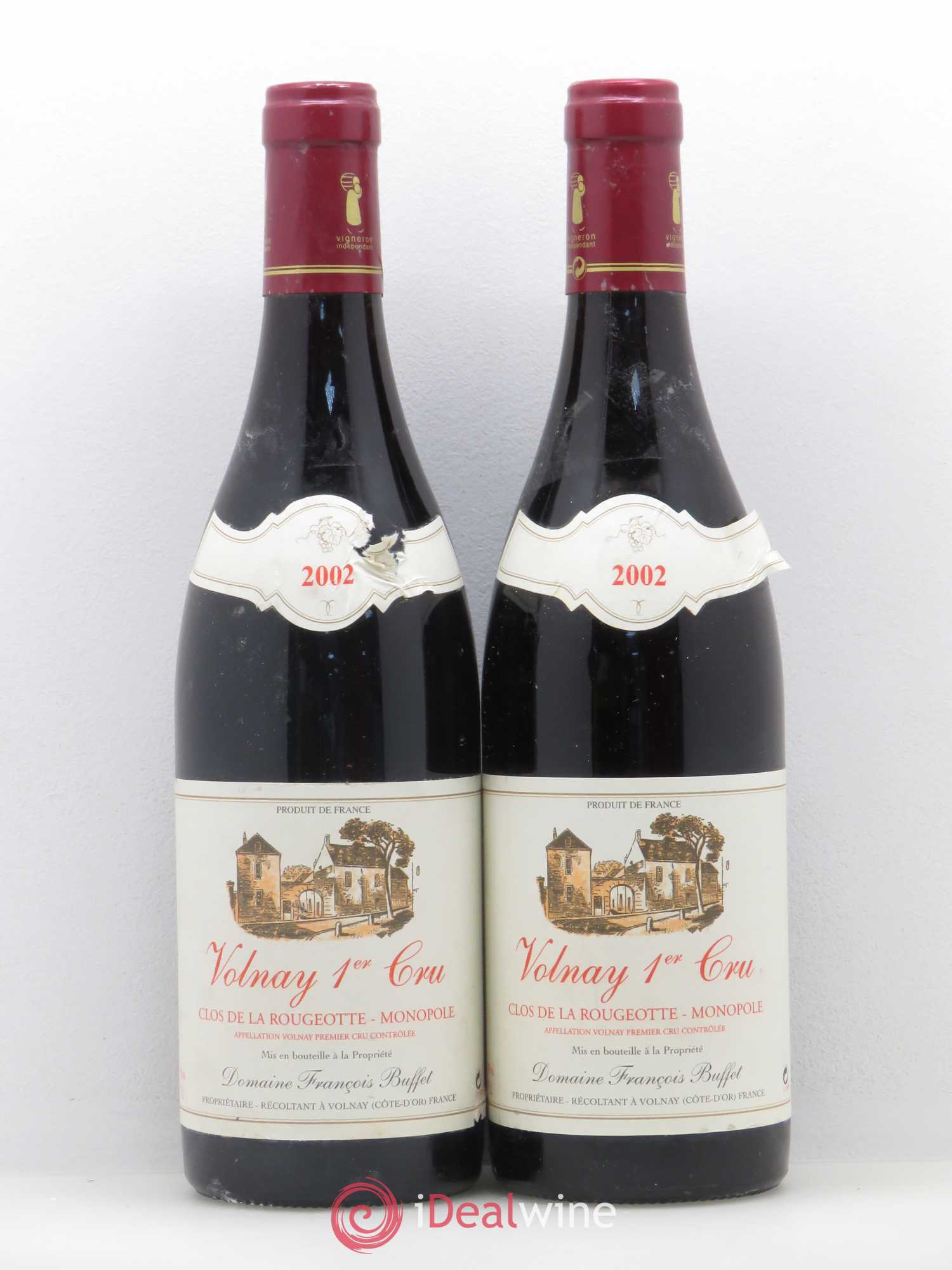 Volnay 1er Cru Clos de la Rougeotte François Buffet 2002 - Lot de 2 bouteilles - 0