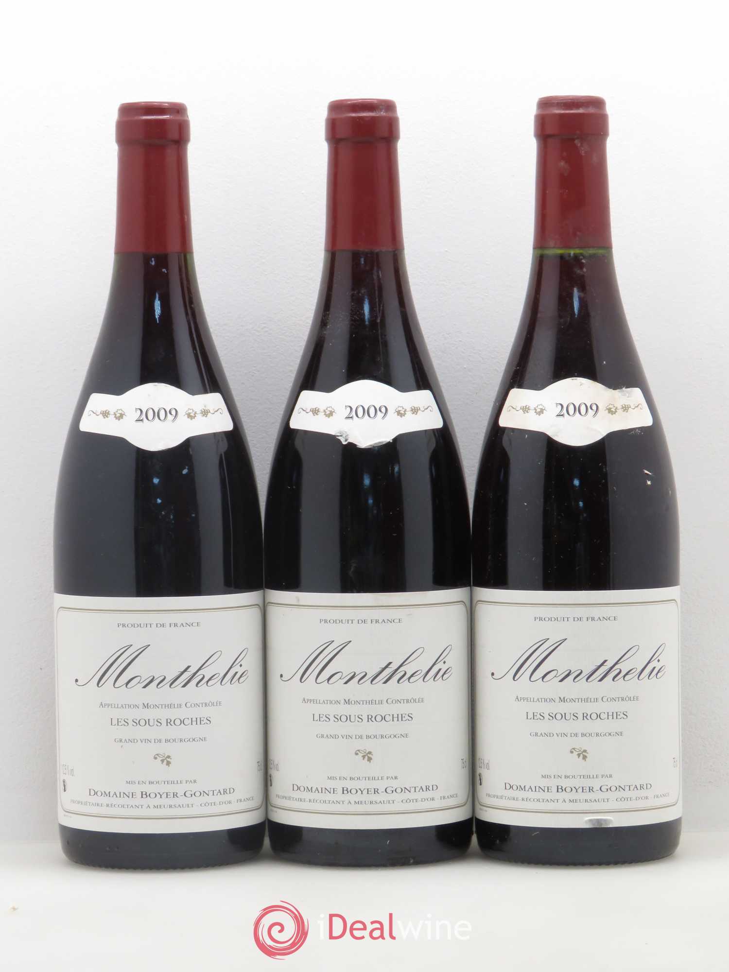Monthélie Les sous-roches Domaine Boyer Gondard 2009 - Posten von 3 Flaschen - 0