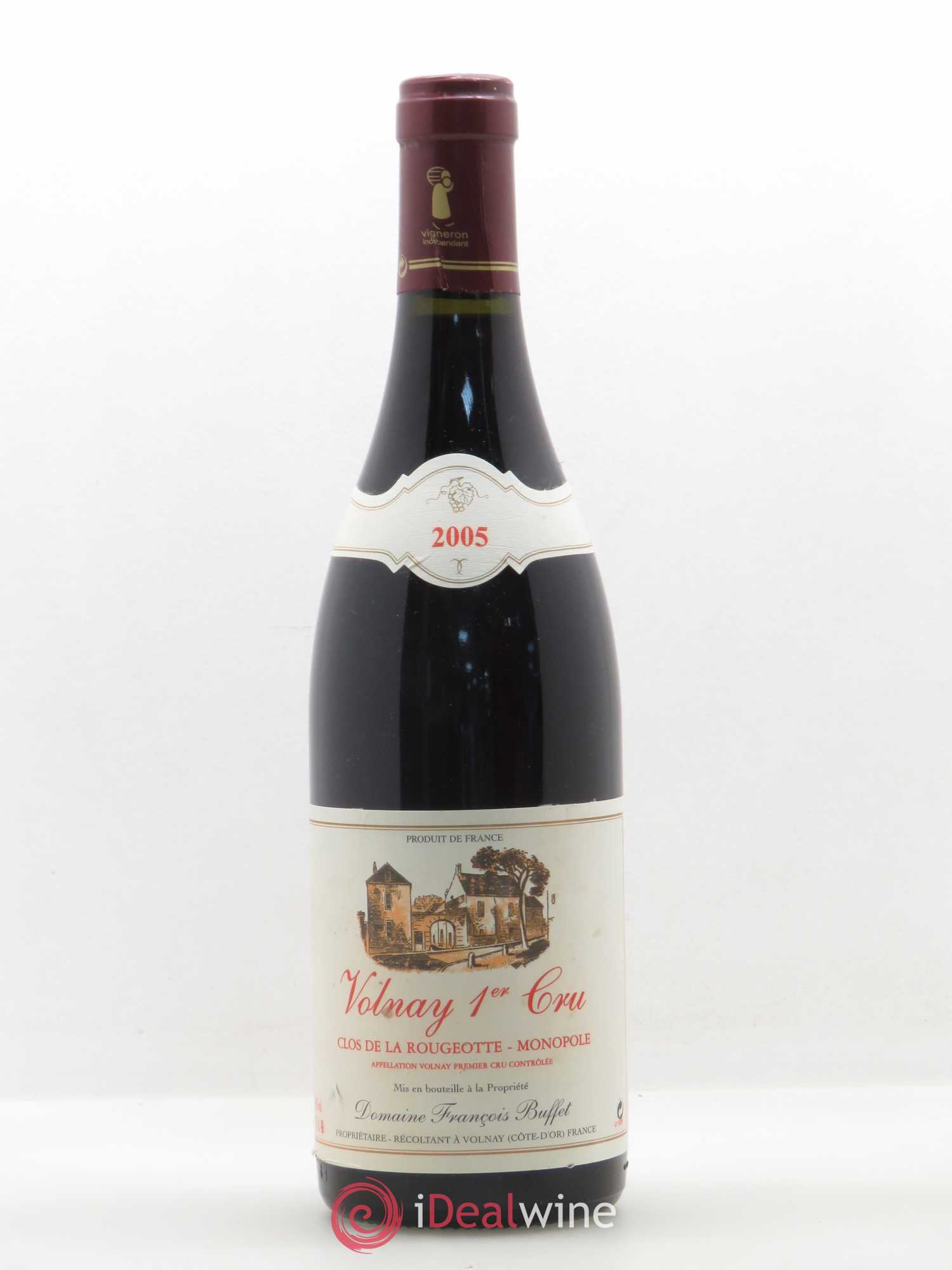 Volnay 1er Cru Clos de La Rougeotte François Buffet 2005 - Lot de 1 bouteille - 0